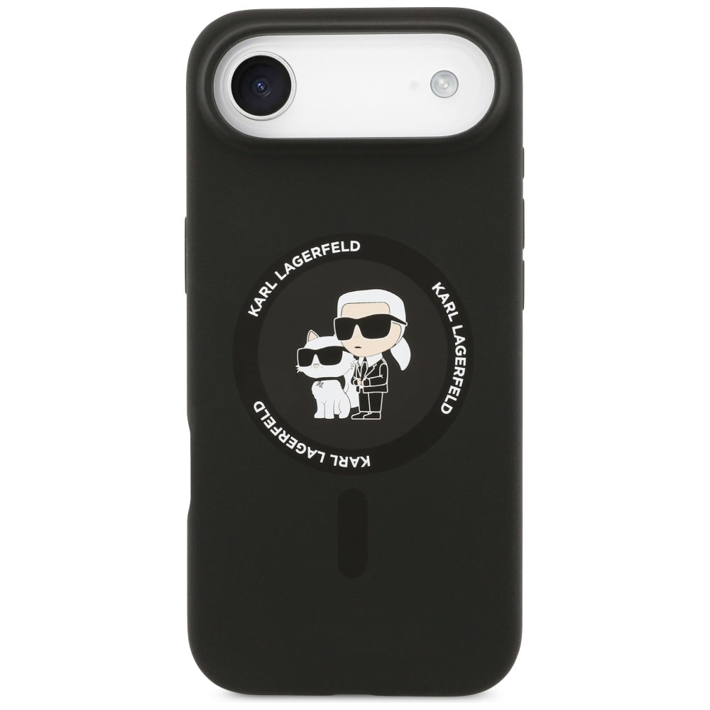 Karl Lagerfeld iPhone Air - Silicone Karl and Choupette Ring MagSafe Θήκη Σιλικόνης - Black - KLHMP17MSCMKCRHK