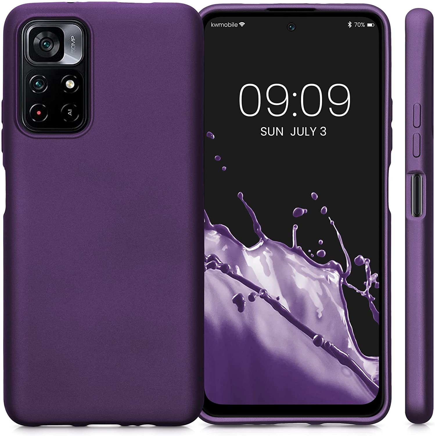 KW Xiaomi Poco M4 Pro 5G / Redmi Note 11S 5G Θήκη Σιλικόνης TPU - Metallic Berry - 56932.115