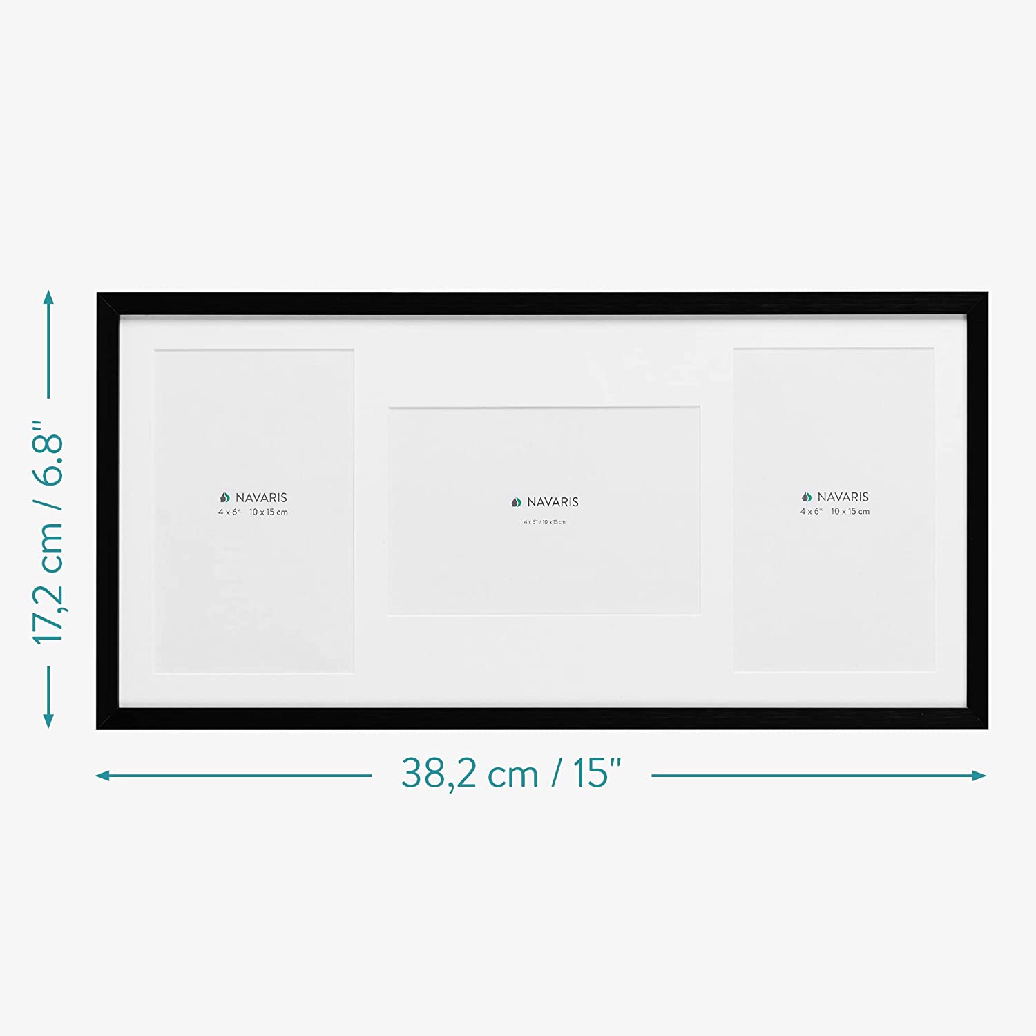 Navaris Κορνίζα Κολάζ για 3 Φωτογραφίες 10 x 15 cm - Black - 59252.02