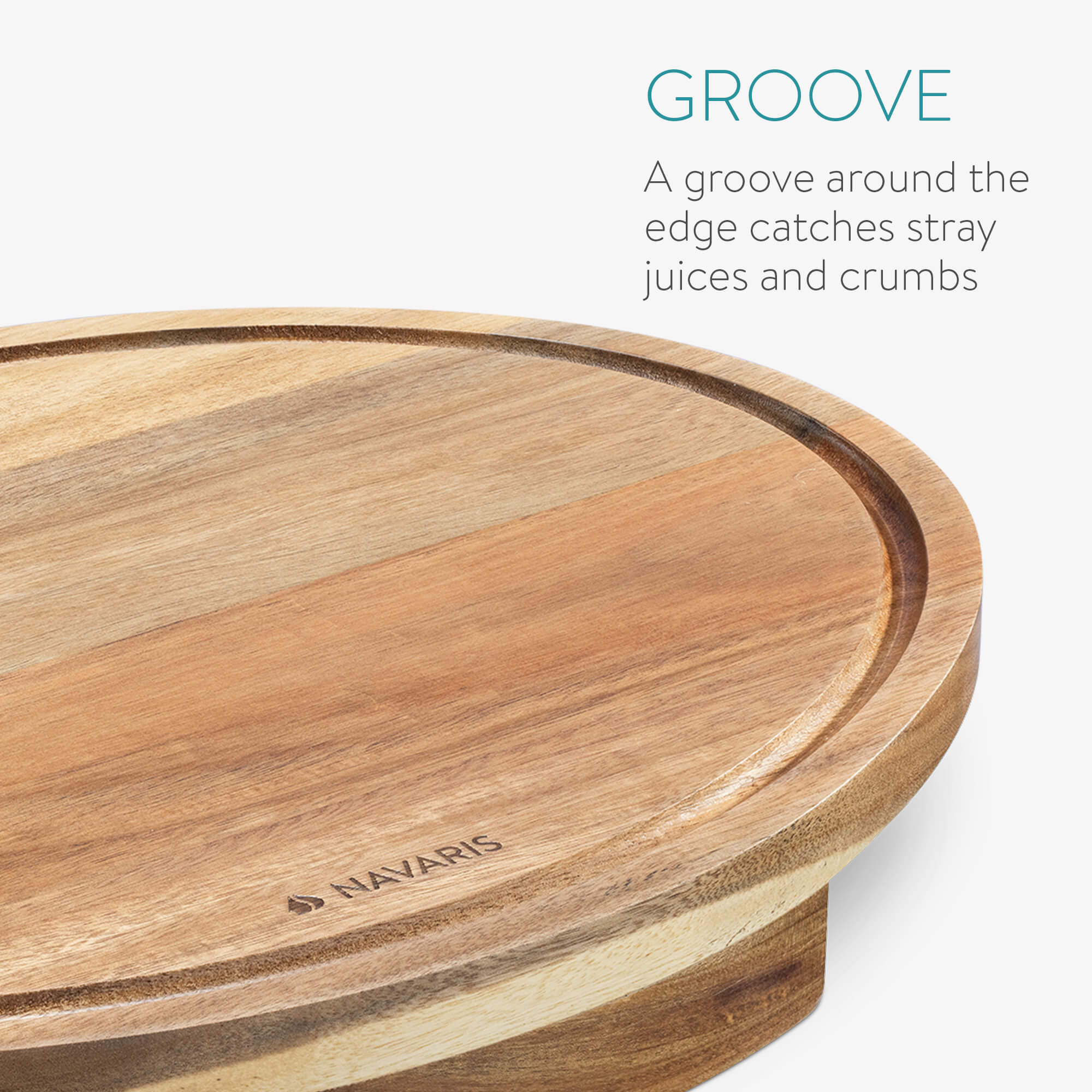 Navaris Επιφάνεια Κοπής από Ακακία για τη Γωνία του Πάγκου - Brown - 55918.01