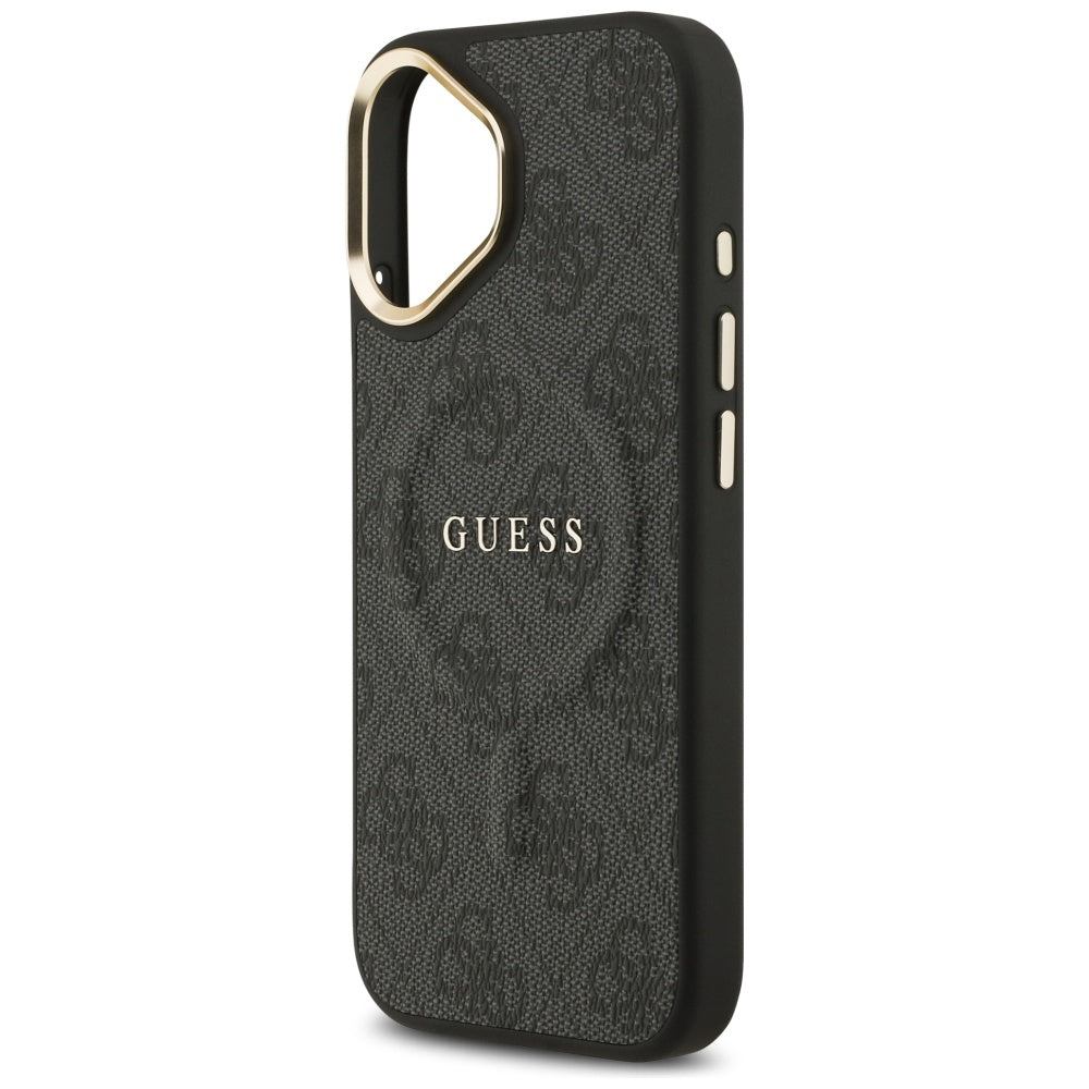Guess iPhone 17 - 4G PU Classic Logo MagSafe - Σκληρή Θήκη με Πλαίσιο Σιλικόνης και Επένδυση Οικολογικού Δέρματος - Black - GUHMP17SP4MSEGCK