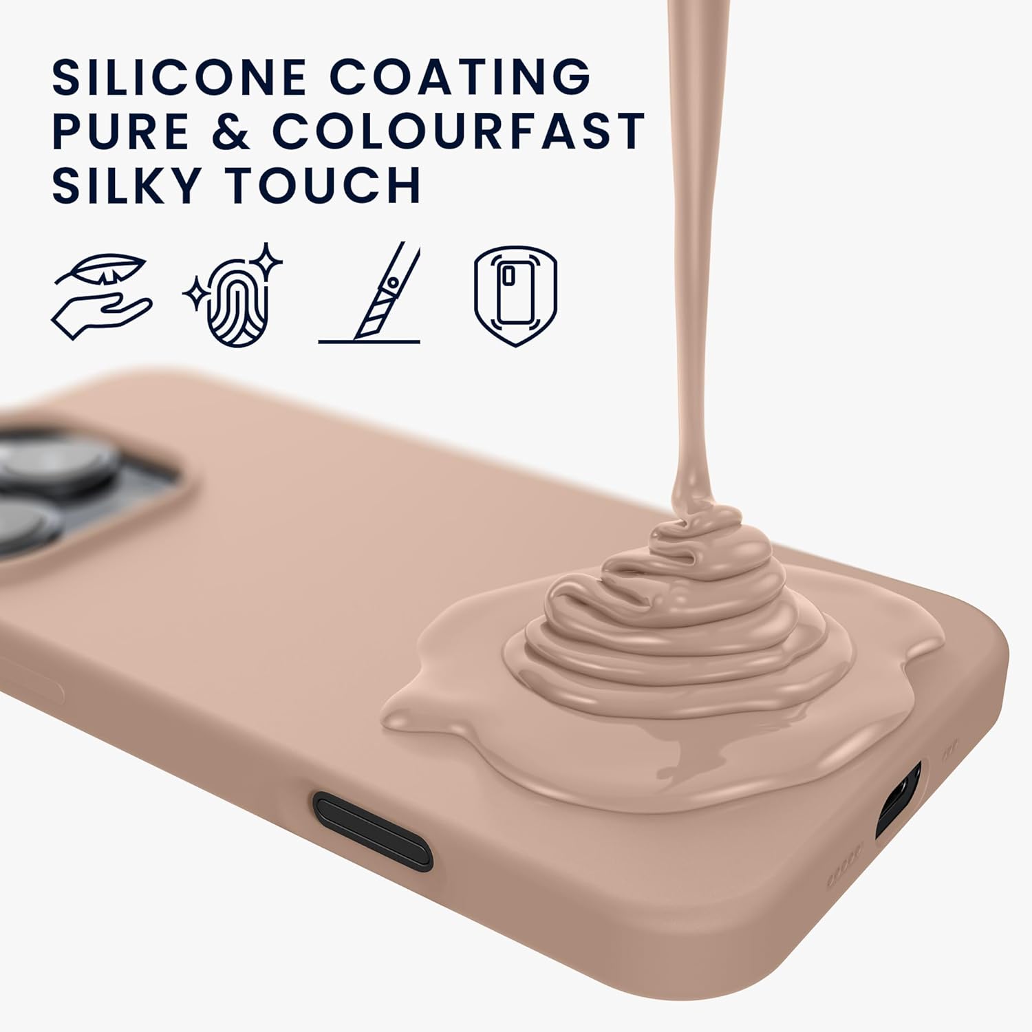 KW iPhone 16 Pro Θήκη Σιλικόνης Rubberized TPU - Coconut Swirl