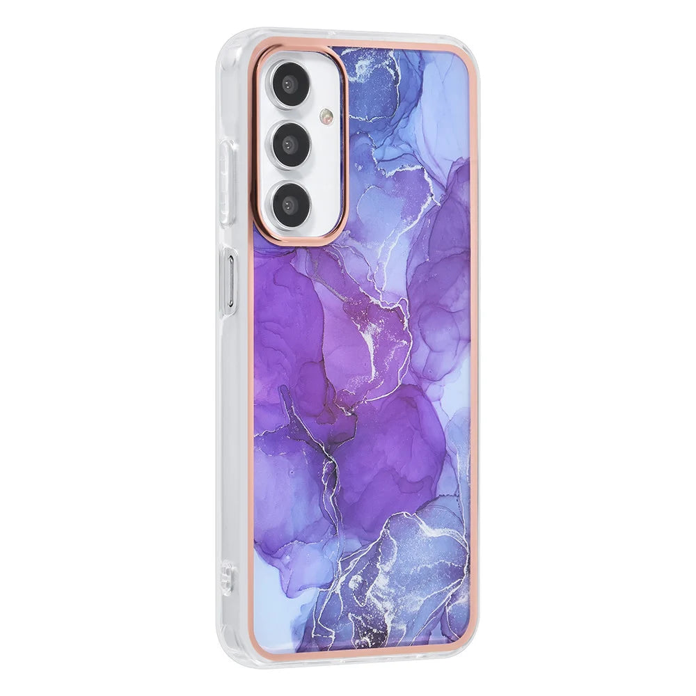 Tuniq Samsung Galaxy A25 5G - Σκληρή Θήκη με Πλαίσιο Σιλικόνης - Σχέδιο Μάρμαρο - Μοβ