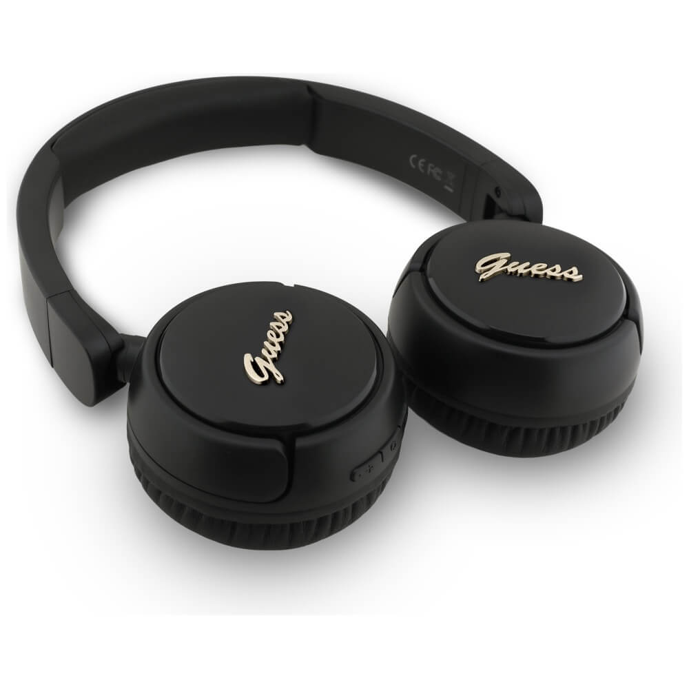 Guess Over-Ear Metal Logo Script - Ασύρματα Bluetooth Ακουστικά - Black