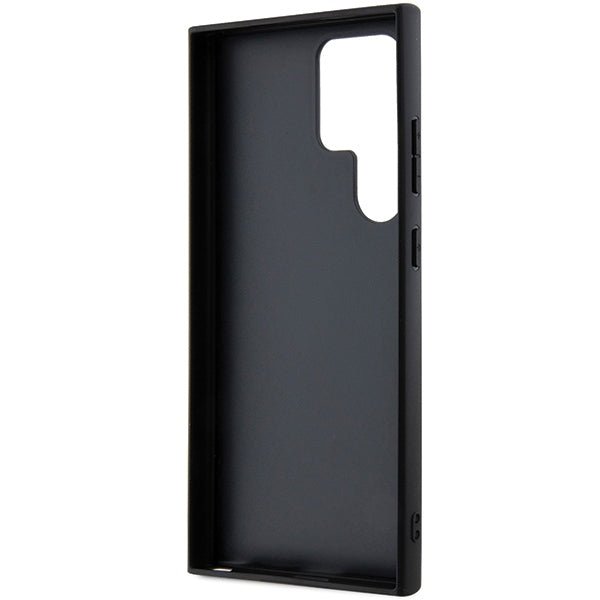 Karl Lagerfeld Samsung Galaxy S24 Ultra - Fixed Glitter Ikonik Logo Metal Pin - Σκληρή Θήκη με Πλαίσιο Σιλικόνης - Silver - KLHCS24LGCNPSG