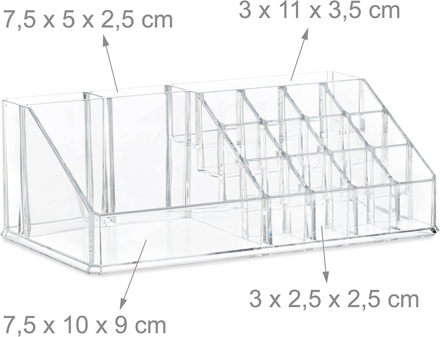 Relaxdays Ακρυλικός Οργανωτής Καλλυντικών με 4 Συρτάρια - Διάφανος - 4052025949396