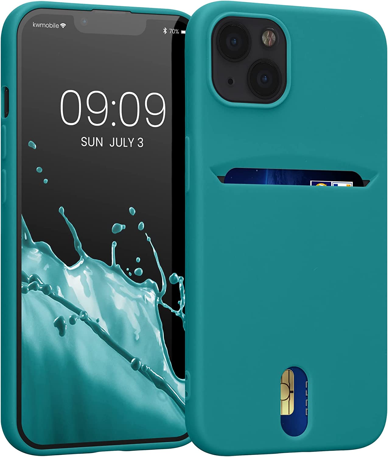 KW iPhone 13 Θήκη Σιλικόνης TPU - Matte Petrol Blue - 57748.57