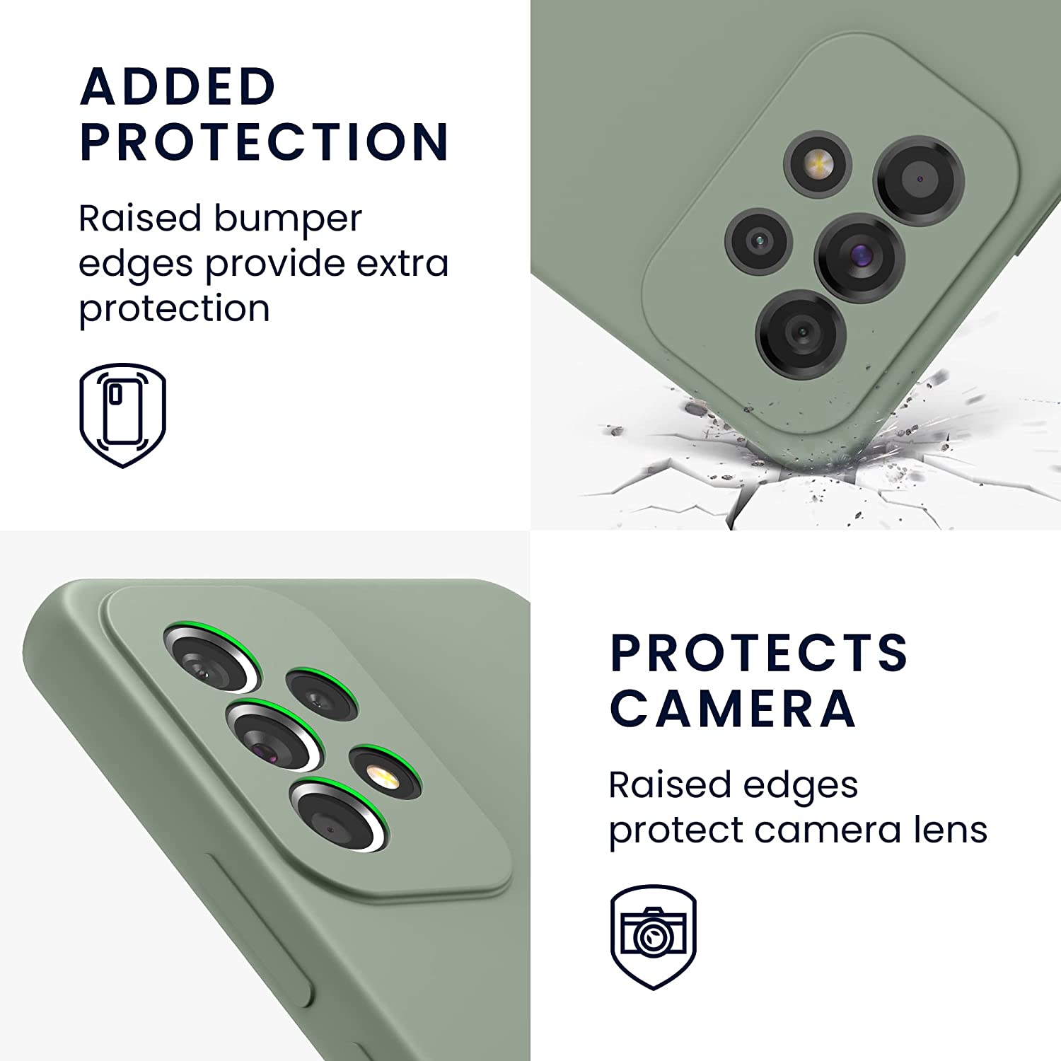 KW Samsung Galaxy A53 5G Θήκη Σιλικόνης Rubberized TPU - Gray Green - 57835.172