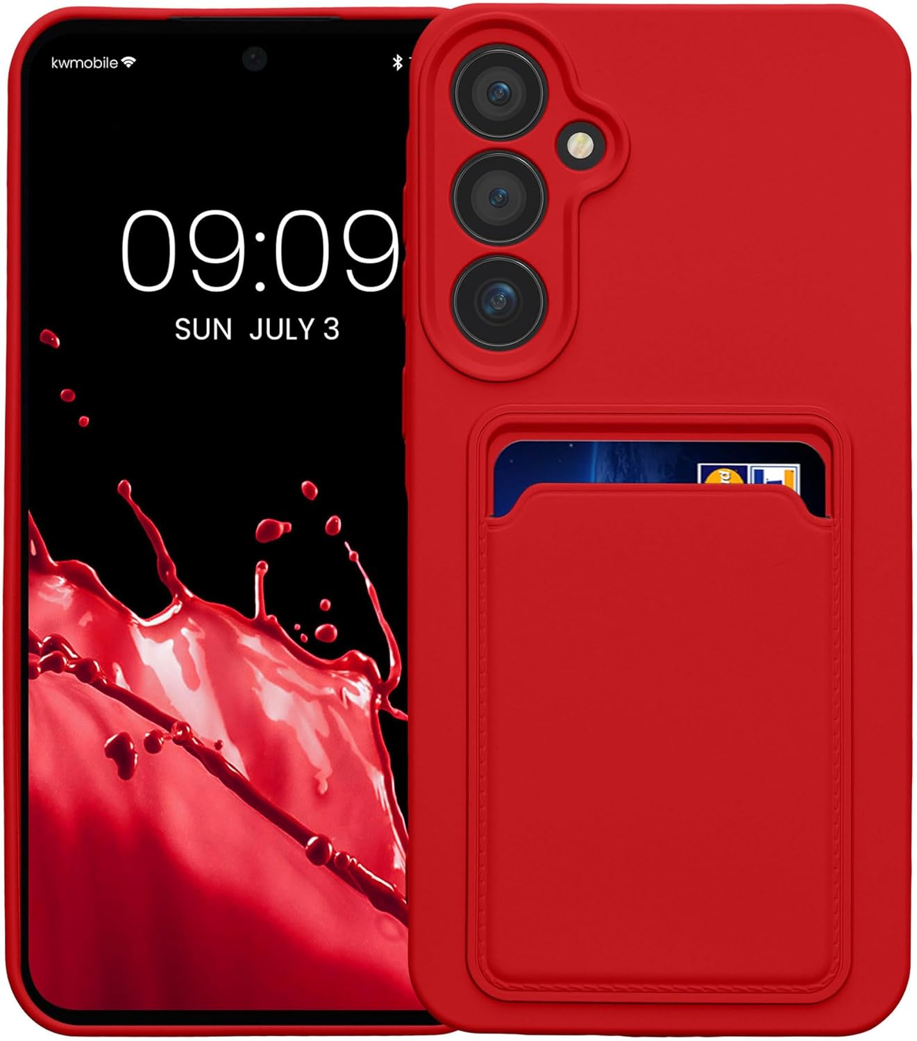 KW Samsung Galaxy A55 5G Θήκη Σιλικόνης TPU με Υποδοχή για Κάρτα - Red