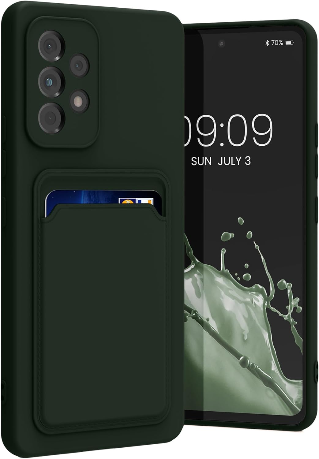 KW Samsung Galaxy A53 5G Θήκη Σιλικόνης TPU με Υποδοχή για Κάρτα - Dark Green