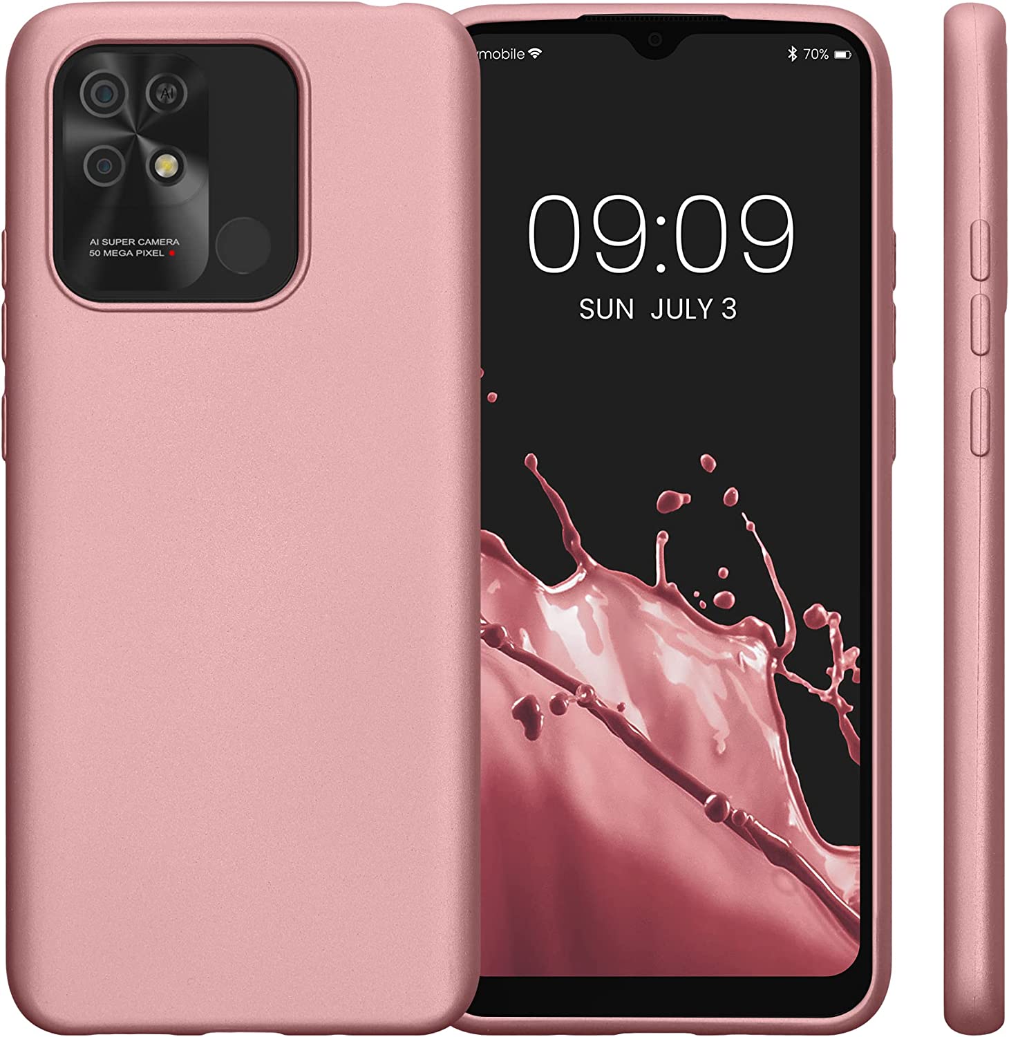 KW Xiaomi Redmi 10C Θήκη Σιλικόνης TPU - Metallic Rose Gold - 59232.31
