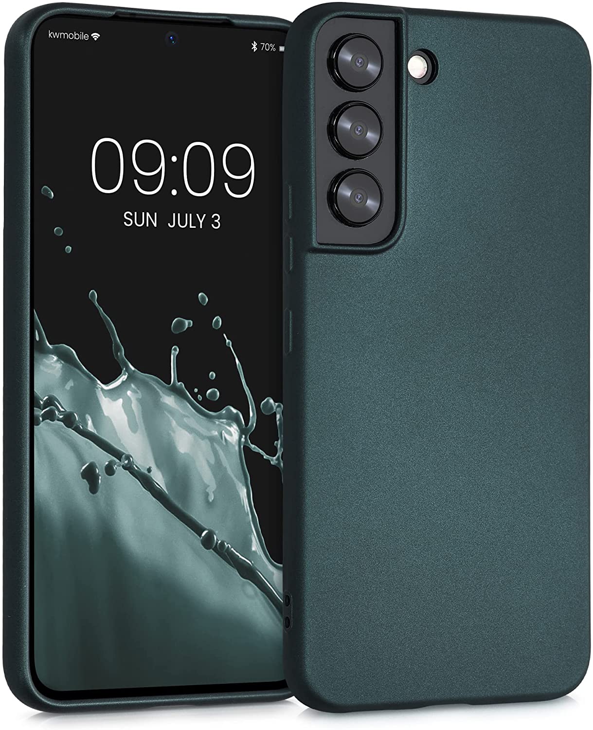 KW Samsung Galaxy S22 Θήκη Σιλικόνης - Metallic Petrol - 56757.14