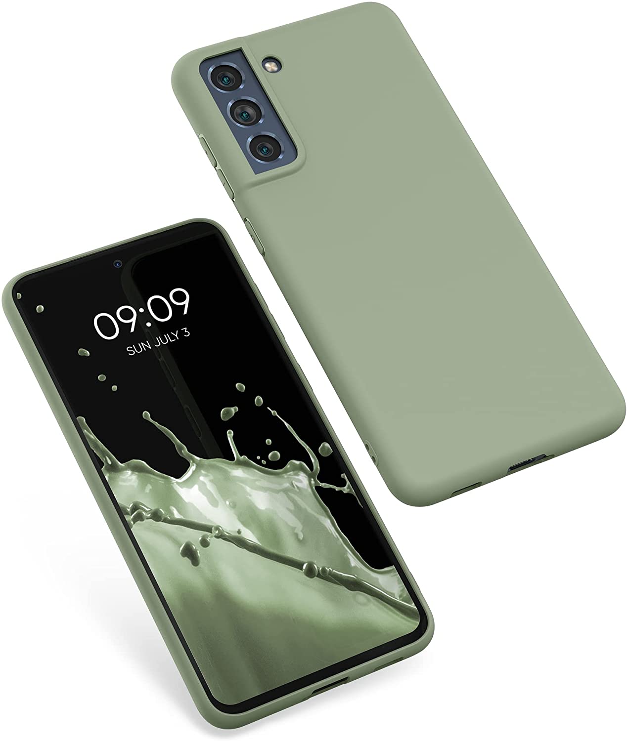 KW Samsung Galaxy S21 FE Θήκη Σιλικόνης TPU - Grey Green - 55484.172