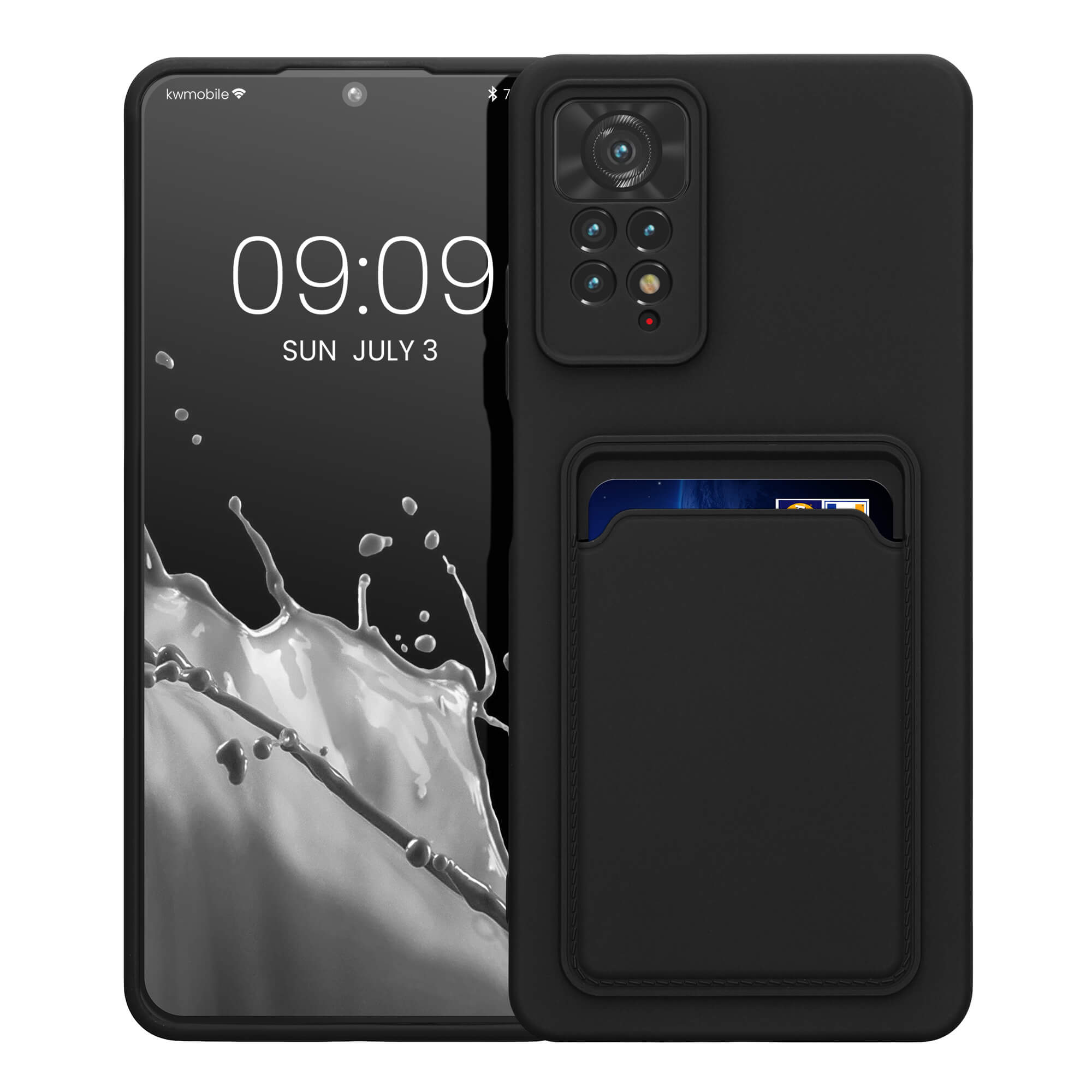KW Xiaomi Redmi Note 11 Pro / 11 Pro 5G Θήκη Σιλικόνης TPU με Υποδοχή για Κάρτα - Matt Black - 58923.47