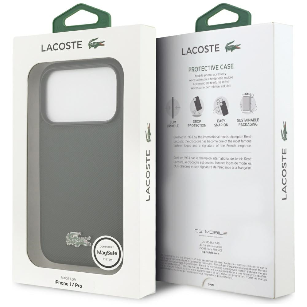 Lacoste iPhone 17 Pro - Petit Pique Lacquer Logo MagSafe - Σκληρή Θήκη με Πλαίσιο Σιλικόνης - Green