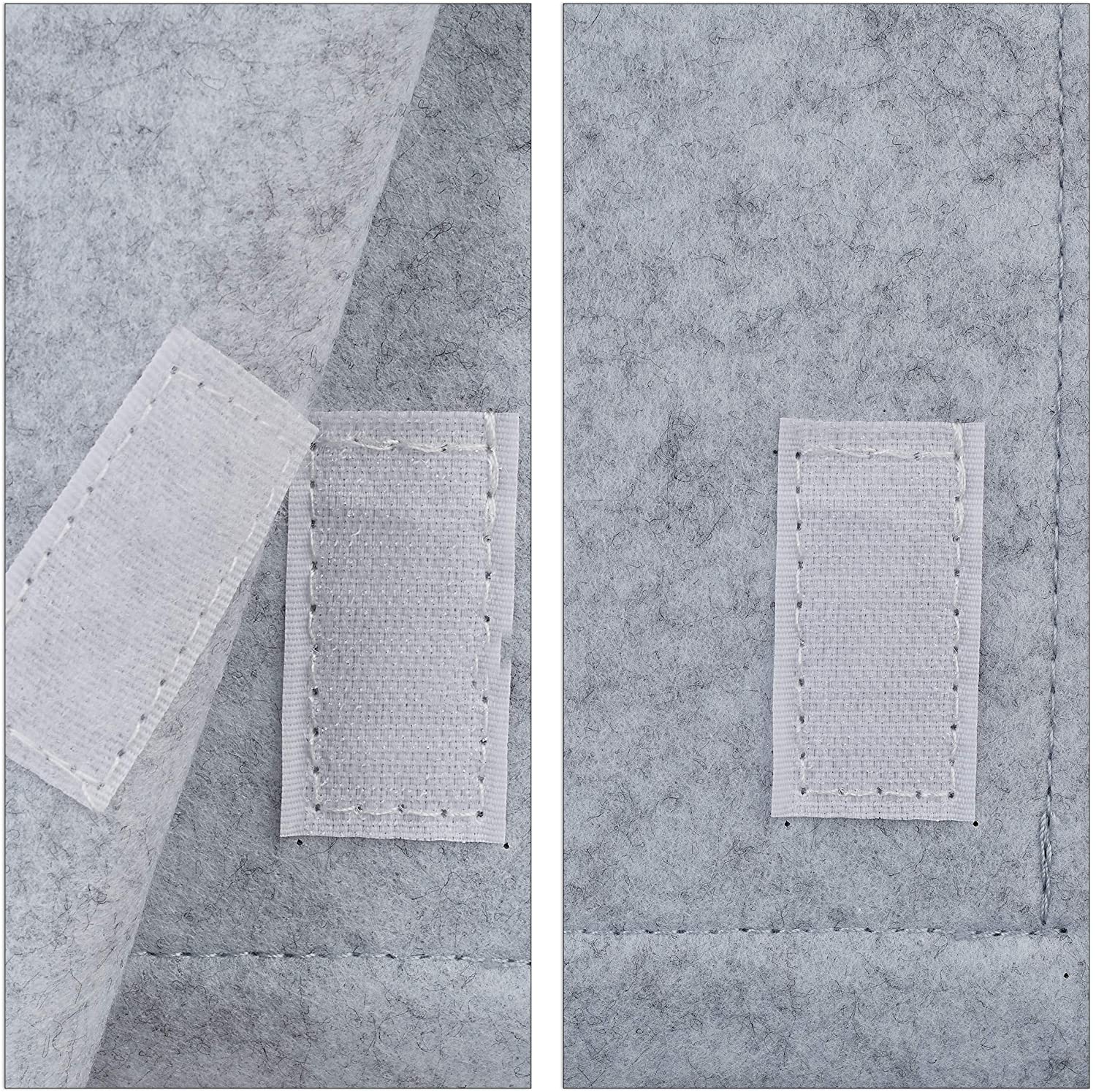 Relaxdays Bed Pocket Τσέπη Organiser Κρεβατιού με Πιάστρα Velcro - Light Grey - 4052025898328