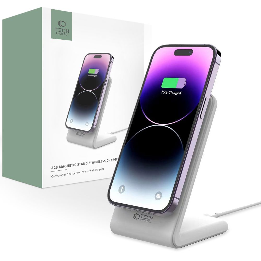 Tech-Protect QI15W-A23 Ασύρματος Μαγνητικός Φορτιστής MagSafe - White