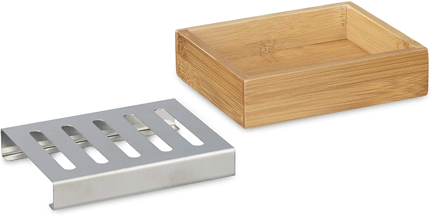 Relaxdays Βάση Σαπουνιού από Bamboo - Natural - 4052025202286