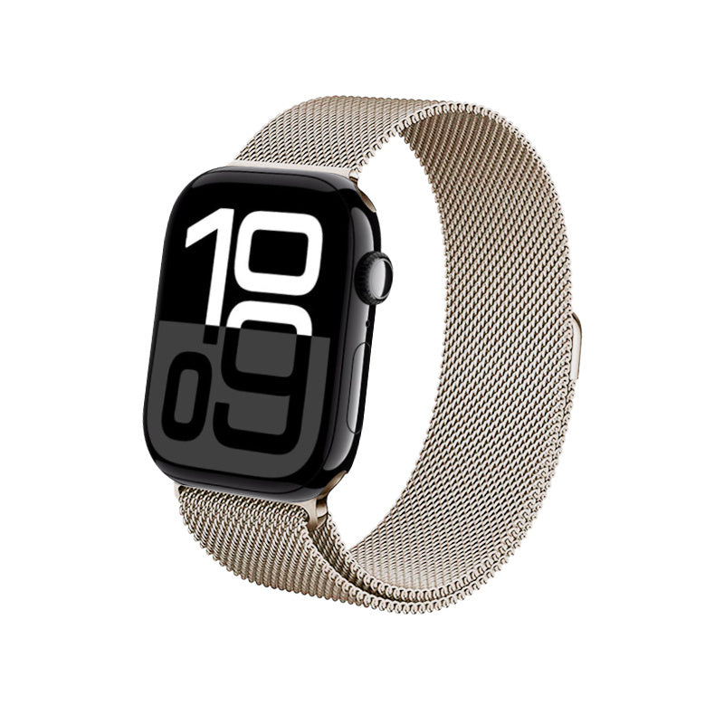 Crong Λουράκι Apple Watch 4/5/6/7/8/9/10/11 - SE (1/2/3) - ULTRA (1/2/3) - 44/45/46/49mm από Ανοξείδωτο Ατσάλι - Milano Steel - Champagne