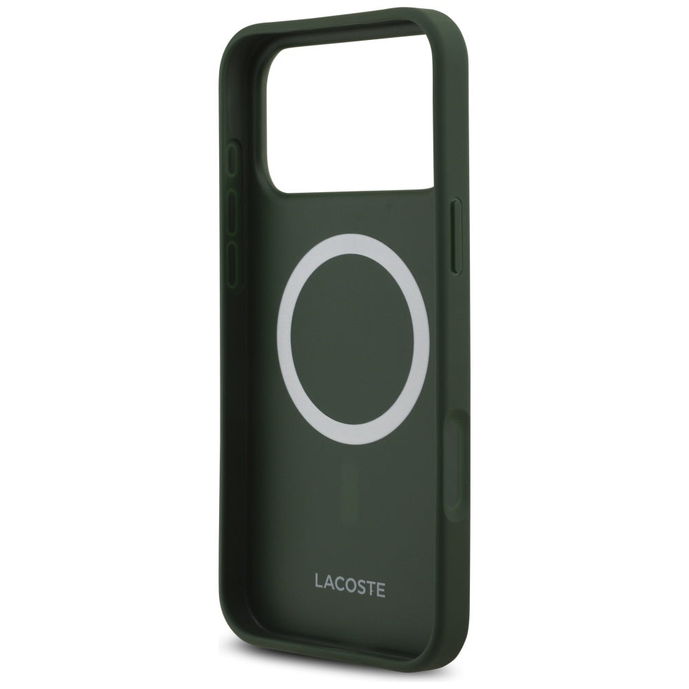 Lacoste iPhone 17 Pro Max - Bliss MagSafe - Σκληρή Θήκη με Πλαίσιο Σιλικόνης και Επένδυση Οικολογικού Δέρματος - Green