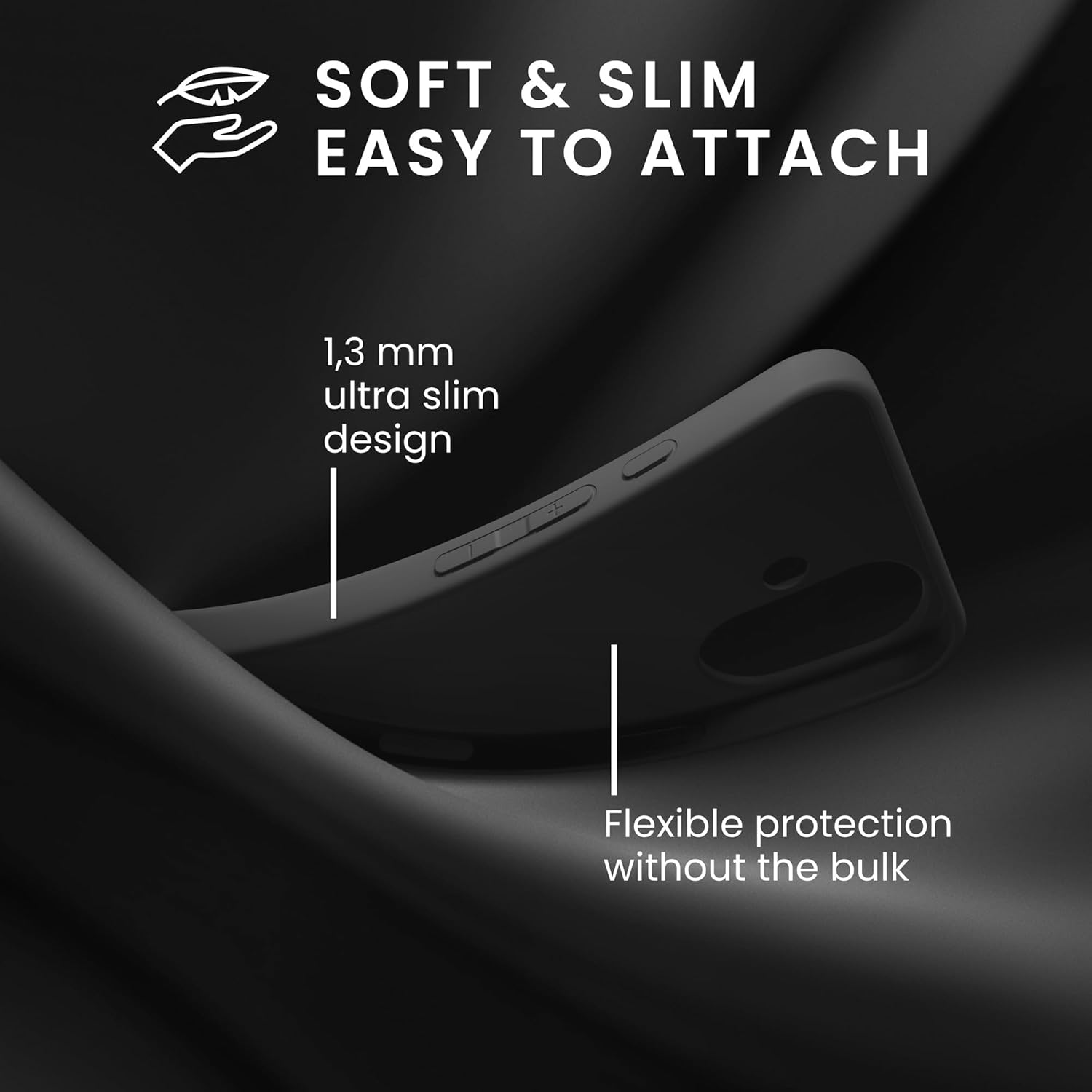 KW iPhone 16 Λεπτή Θήκη Σιλικόνης TPU - Matte Black