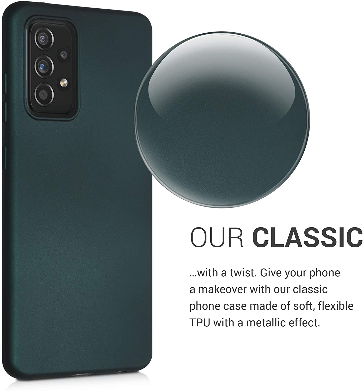 KW Samsung Galaxy A52 / A52 5G / A52s 5G Θήκη Σιλικόνης TPU - Metallic Teal - 54351.14