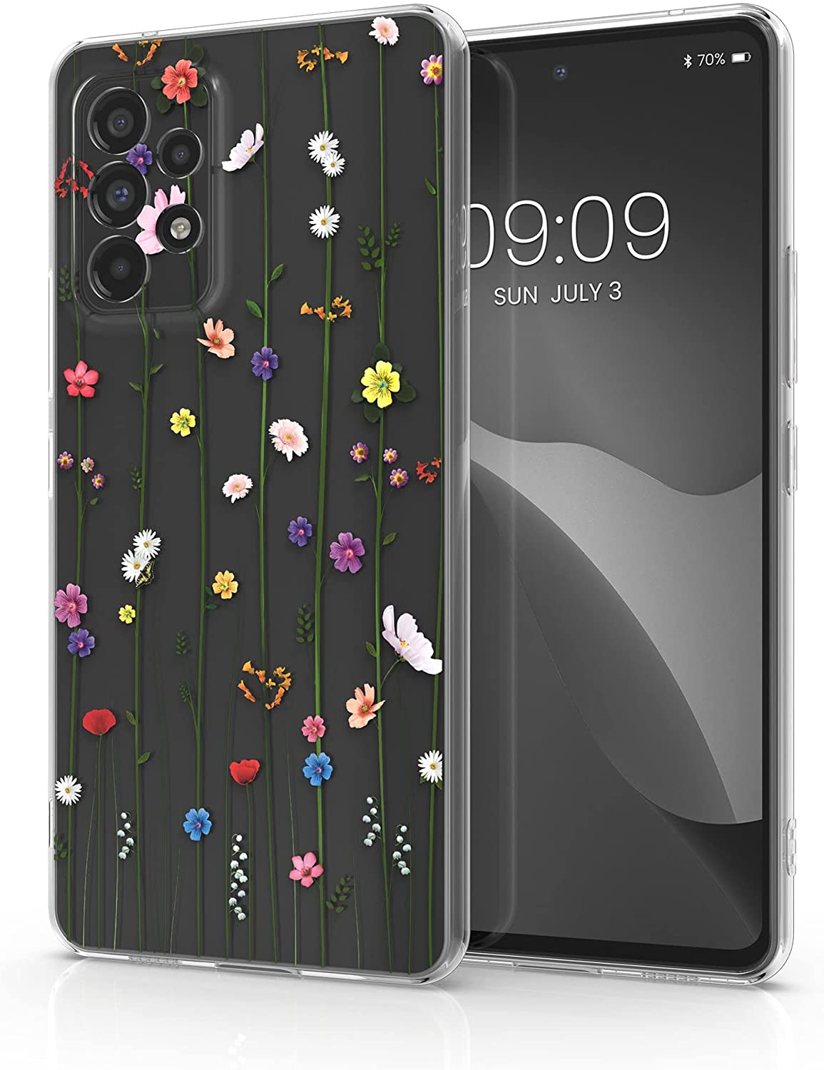 KW Samsung Galaxy A53 5G Θήκη Σιλικόνης TPU Design Wildflower Vines - Multicolor - Διάφανη - 58384.03