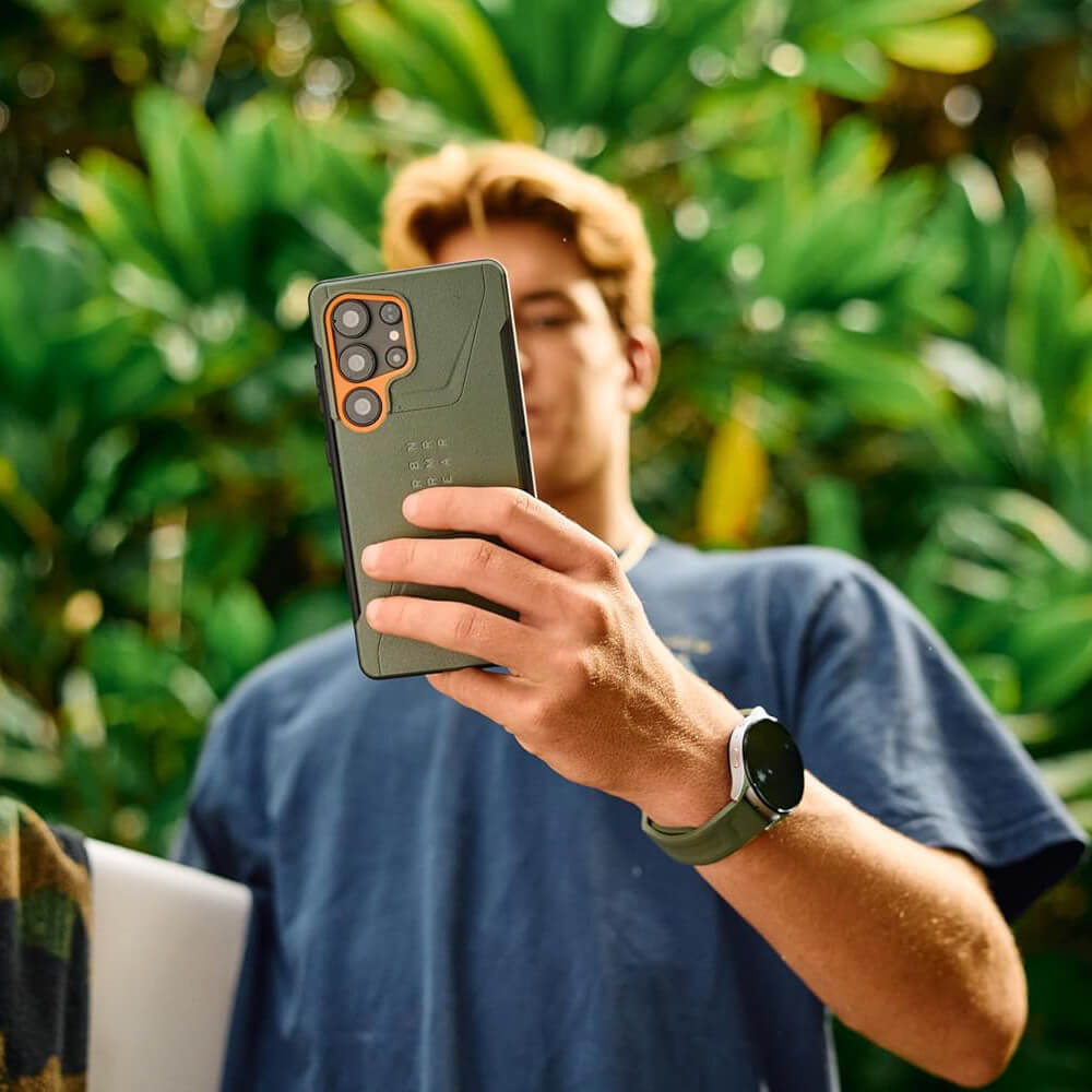 UAG Samsung Galaxy S25 Ultra Civilian Pro MagSafe Σκληρή Θήκη με MagSafe - Olive Drab / Orange