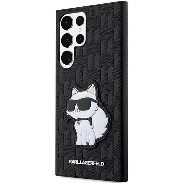 Karl Lagerfeld Samsung Galaxy S23 Ultra - Saffiano Monogram Choupette Σκληρή Θήκη - Black - KLHCS23LSAKLHCPK