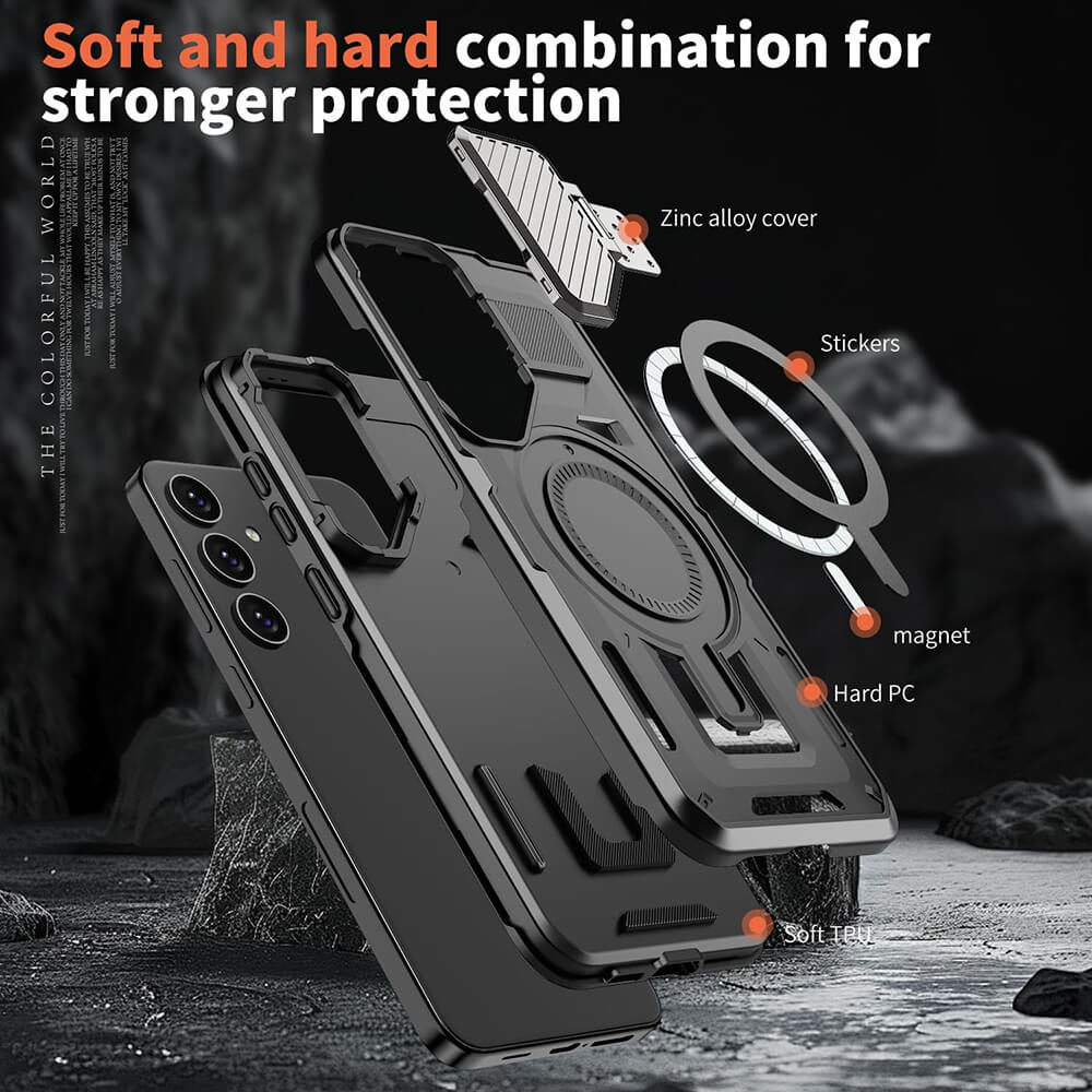 Techsuit Samsung Galaxy S25 Edge CamVault MagSafe Σκληρή Θήκη με Πλαίσιο Σιλικόνης - Black