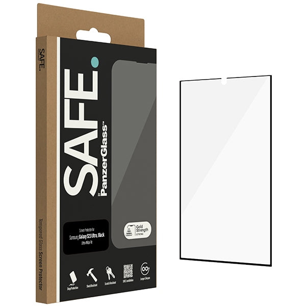 Safe by PanzerGlass Samsung Galaxy S23 Ultra Case Friendly Full Screen Αντιχαρακτικό Γυαλί Οθόνης - Black - SAFE95319
