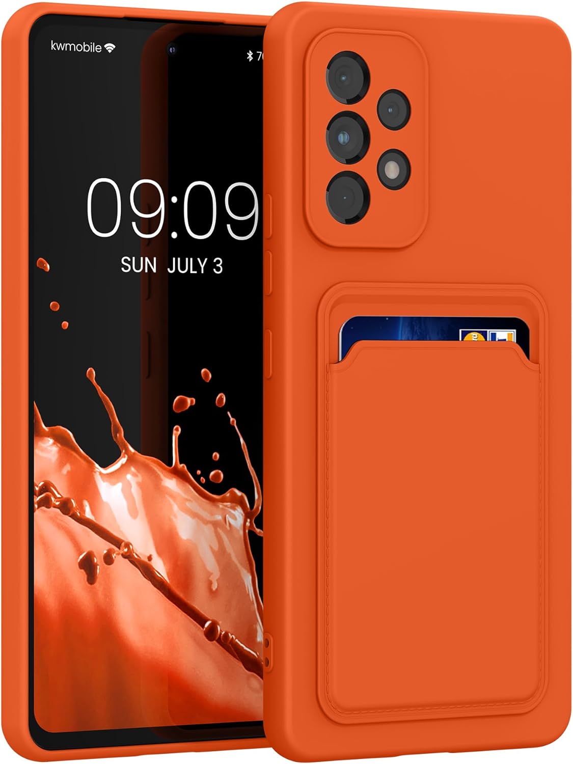 KW Samsung Galaxy A53 5G Θήκη Σιλικόνης TPU με Υποδοχή για Κάρτα - Orange