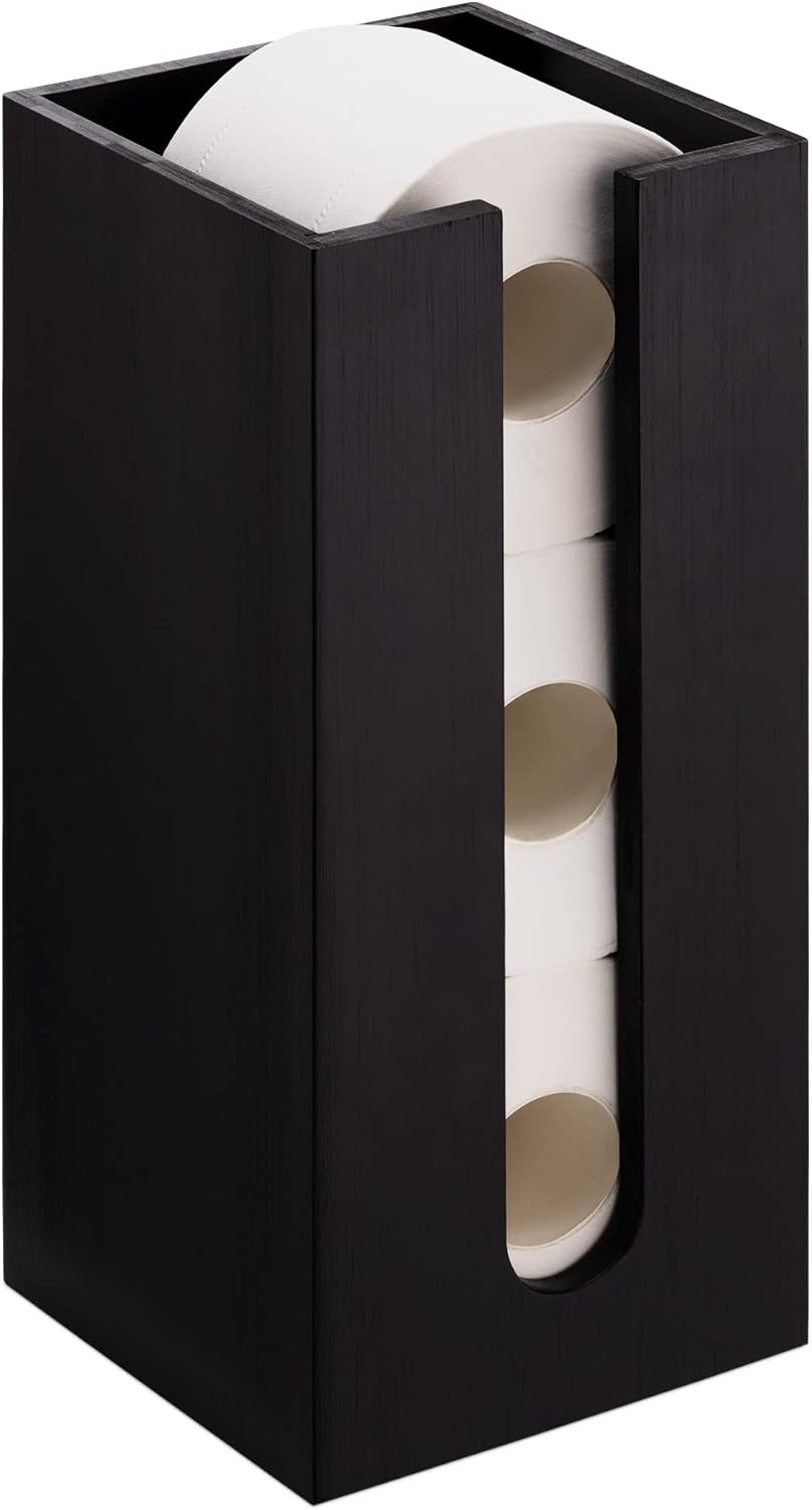 Navaris Βάση Αποθήκευσης από Μπαμπού για Χαρτί Τουαλέτας - Black - 54643.01.01