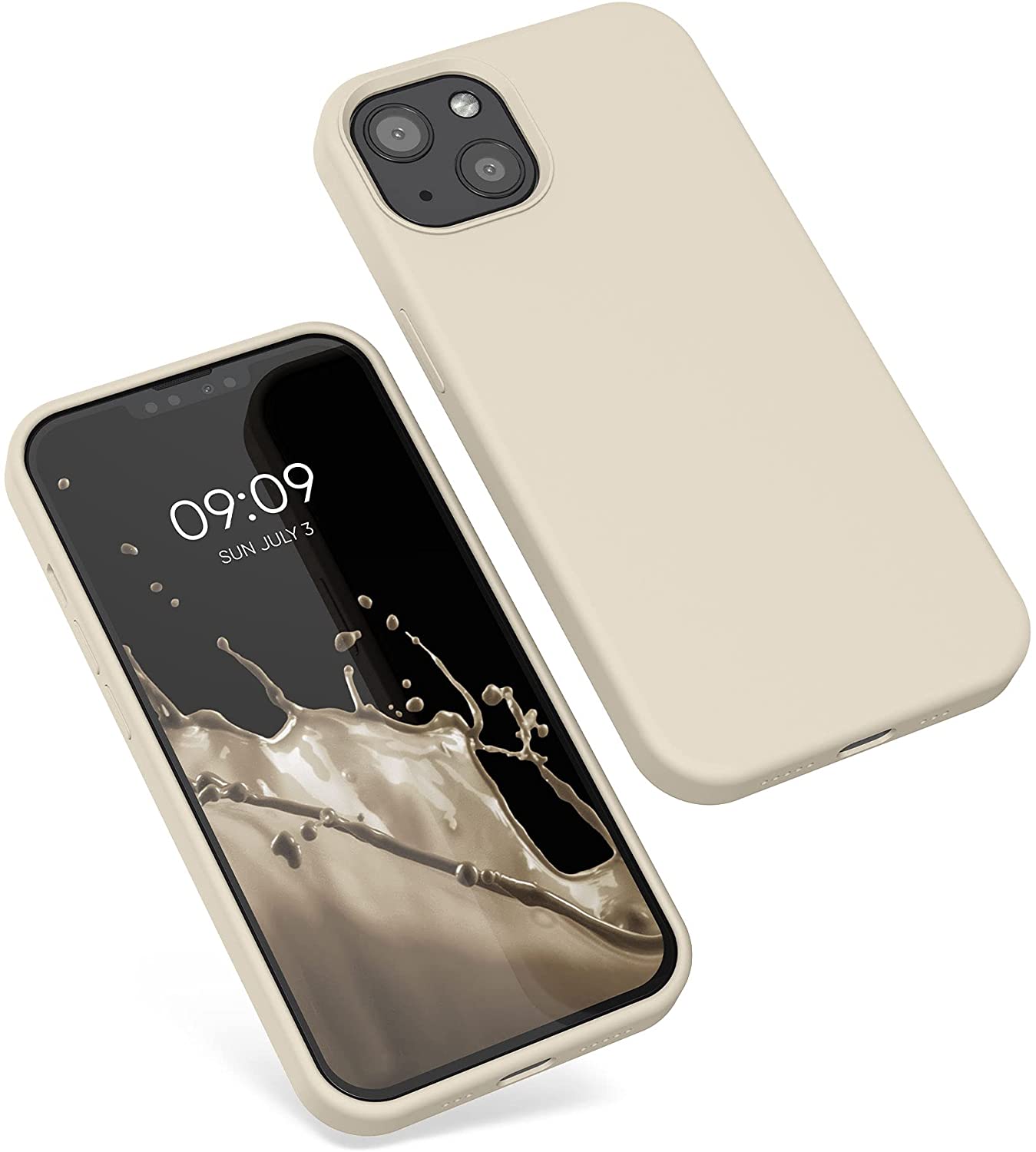 KW iPhone 13 Θήκη Σιλικόνης Rubberized TPU - Cream - 55878.16