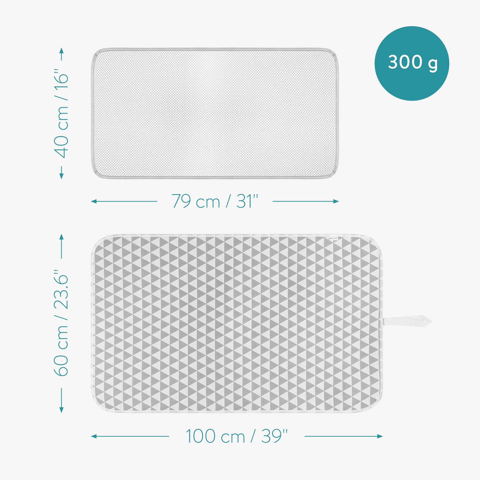 Navaris Κουβέρτα Σιδερώματος - Light Grey - 55859.01