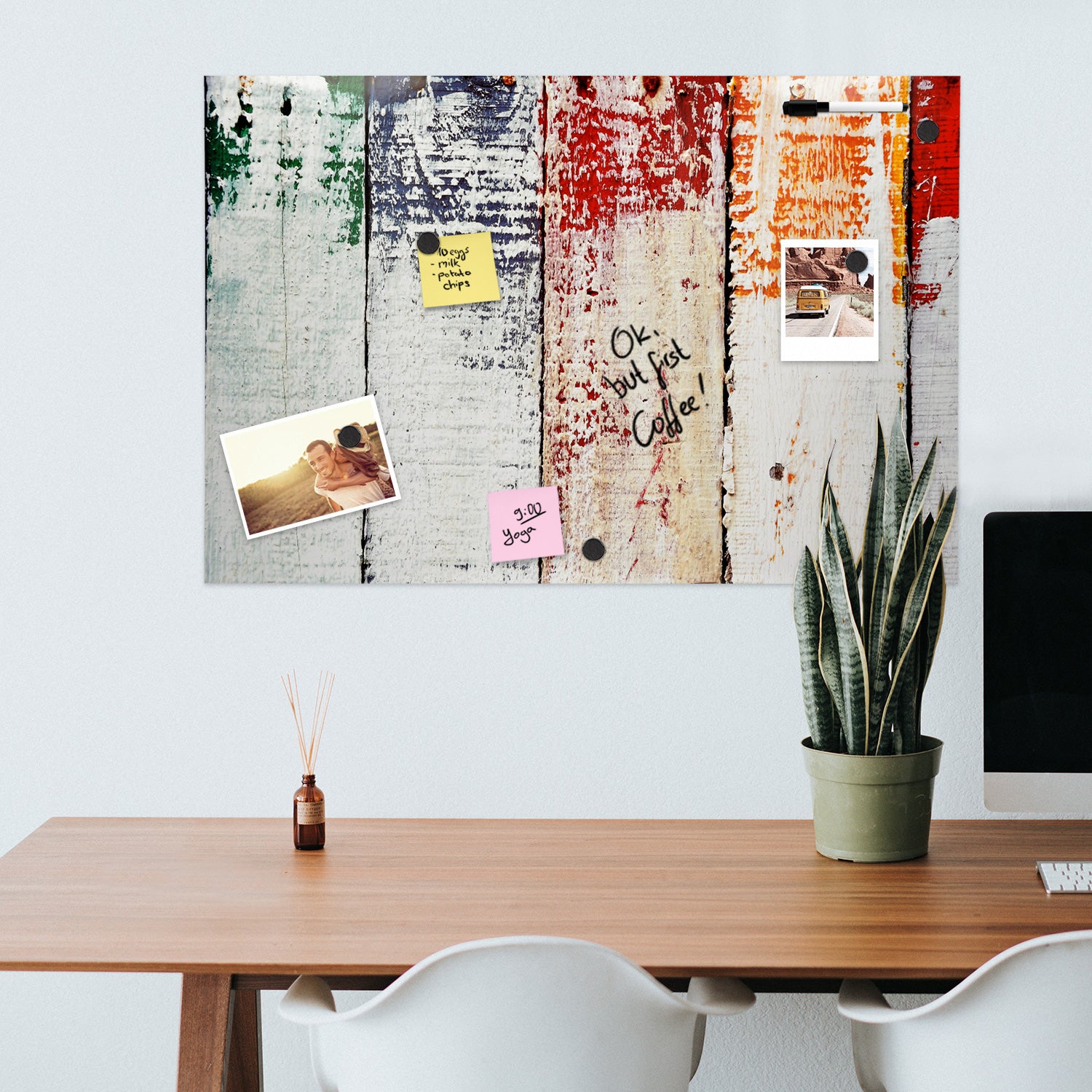 Navaris Magnetic Memo Board - Μαγνητικός Πίνακας Ανακοινώσεων - 90 x 60 cm - Painted Wood - 49997.05