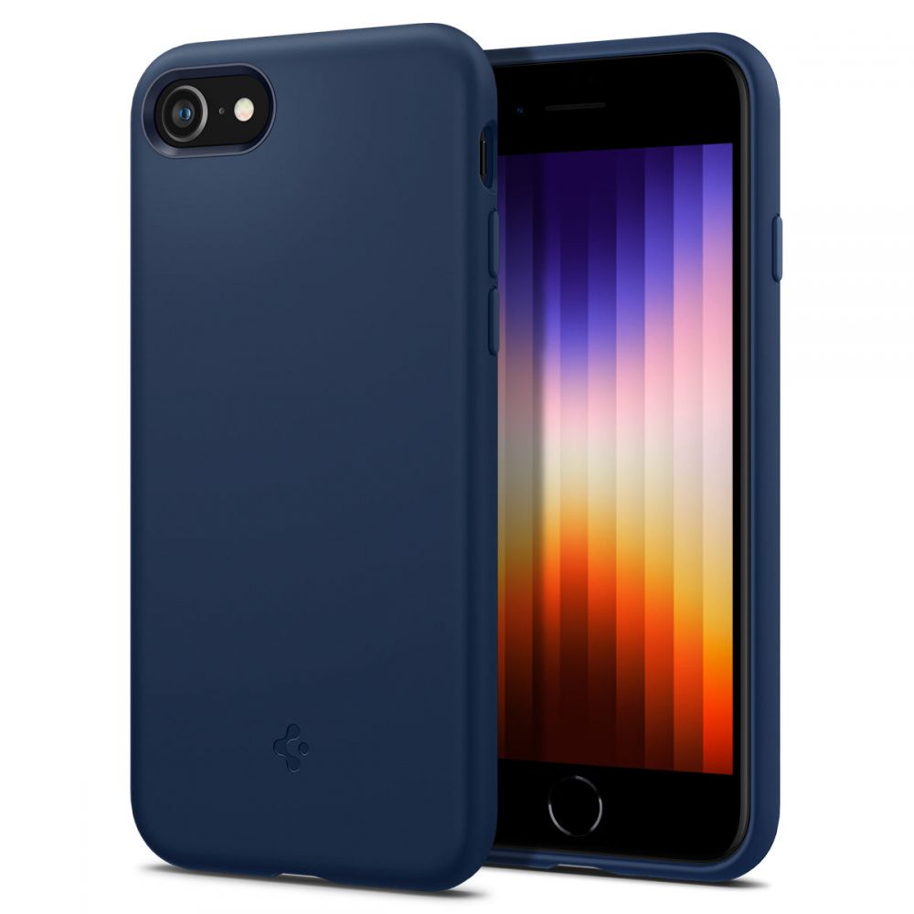 Spigen iPhone SE 2022 / SE 2020 / 7 / 8 Silicone Fit Θήκη Σιλικόνης - Navy Blue