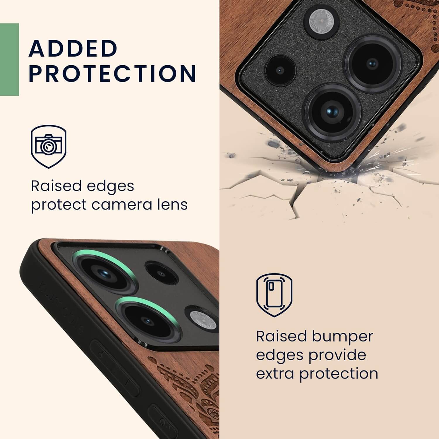 KW Xiaomi Redmi Note 13 Pro 5G / Poco X6 5G Θήκη από Φυσικό Ξύλο - Design Rising Sun - Dark Brown