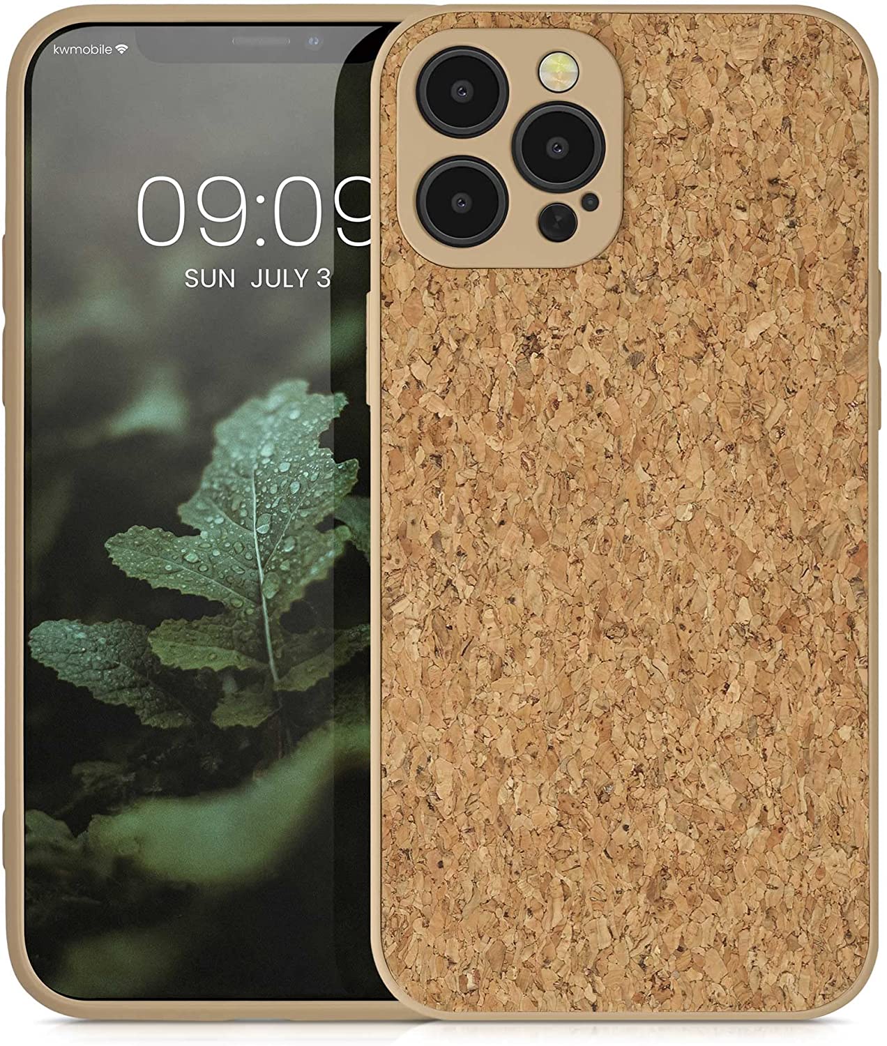 KW iPhone 12 Pro Max Σκληρή Θήκη από Φελλό με Πλαίσιο Σιλικόνης - Light Brown - 56311.24