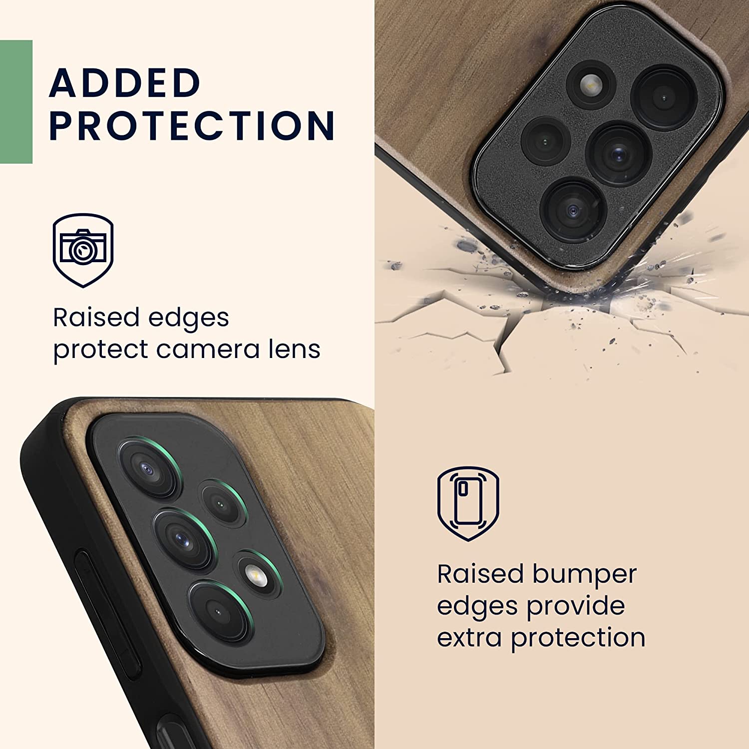 KW Samsung Galaxy A23 5G Θήκη από Φυσικό Ξύλο - Design Compass Vintage - Dark Brown - 58314.02