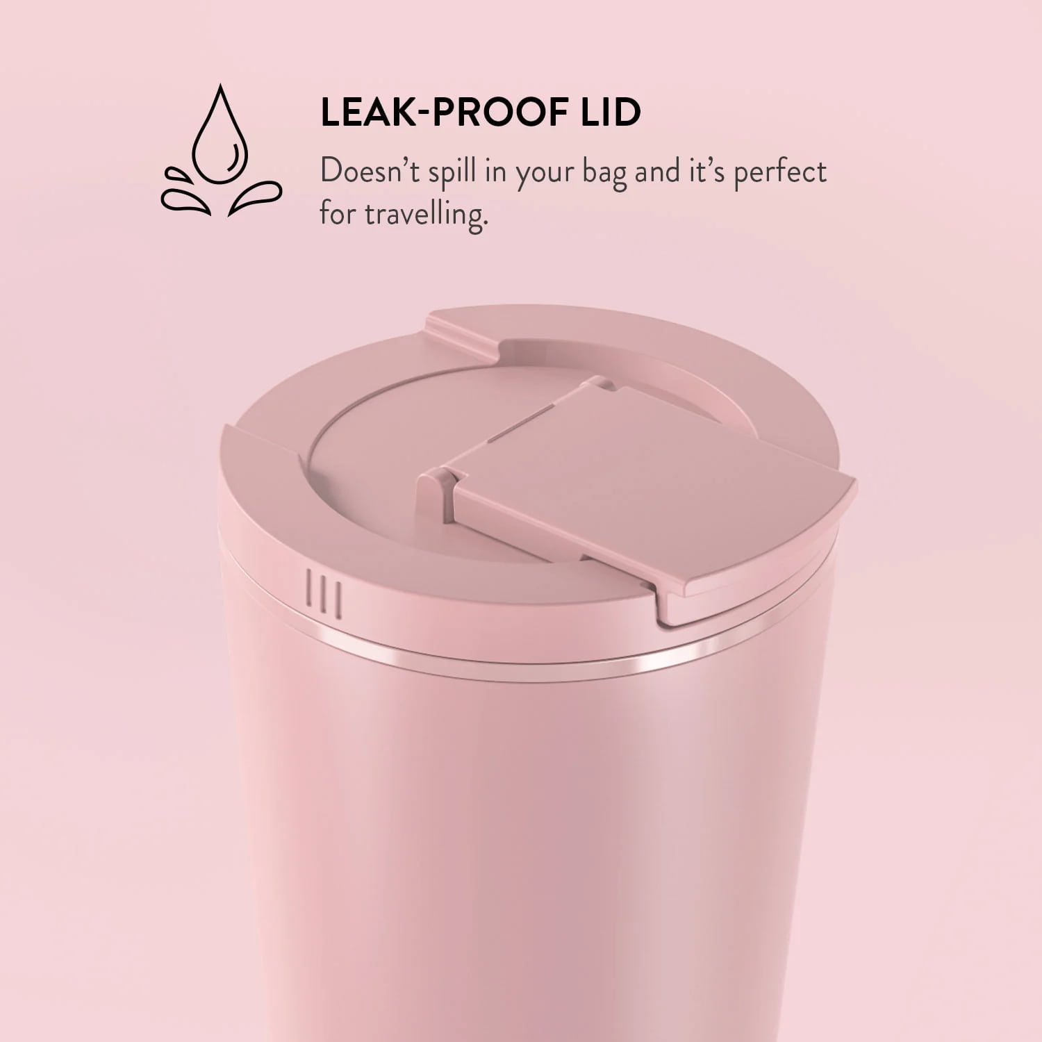 Burga COFFEE-CUP Κούπα Θερμός από Ανοξείδωτο Ατσάλι - 470ml - Blush Pink