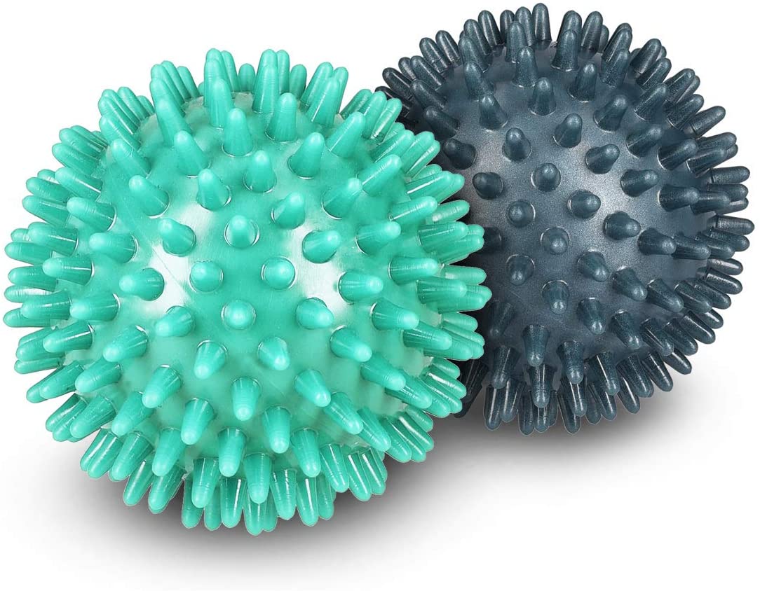 Navaris Hedgehog Massage Ball with Nubs Set of 2 - Μπάλες Μασάζ για Χέρια / Πόδια και Πλάτη - Mint / Petrol - 46951.3.01