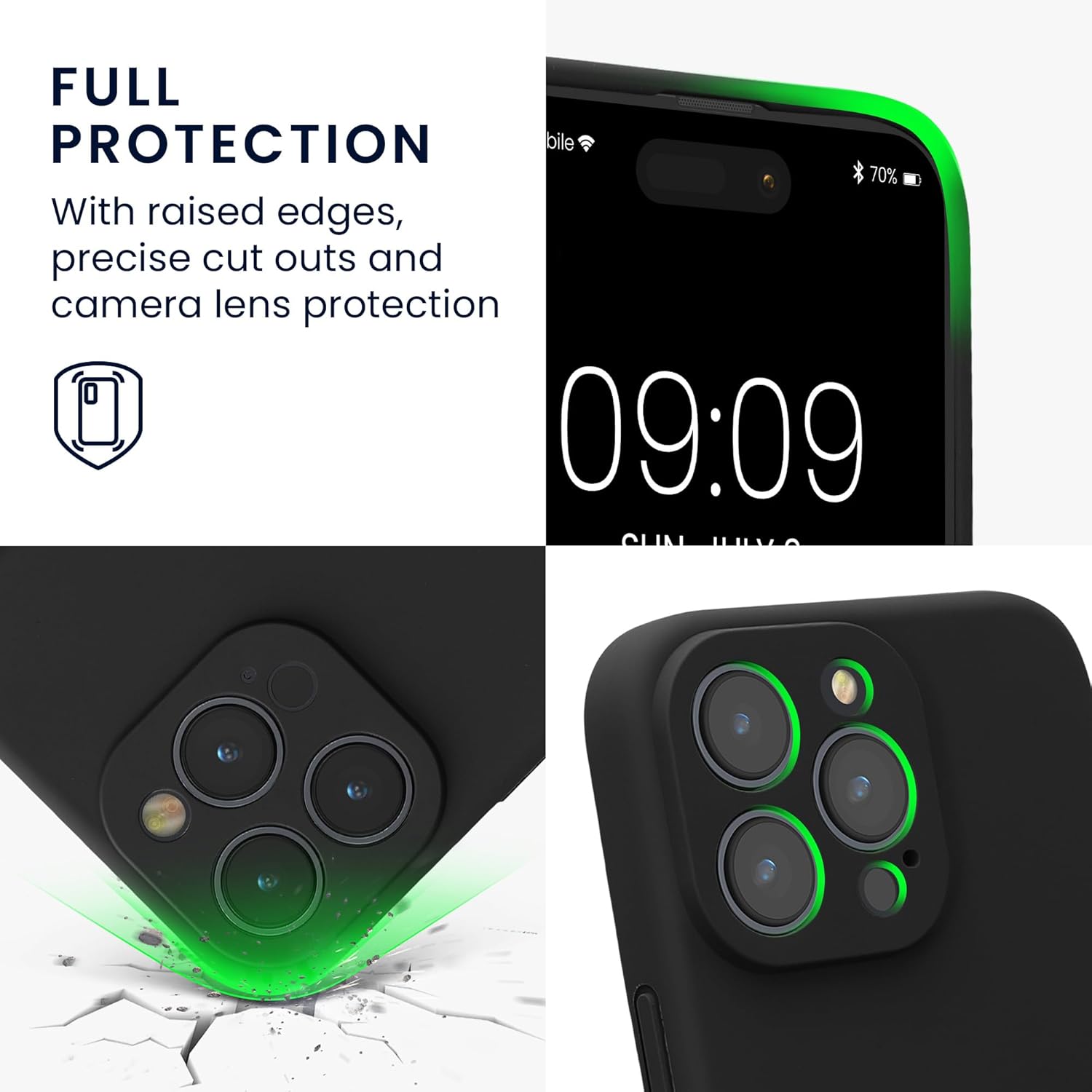 KW iPhone 16 Pro Max Θήκη Σιλικόνης Rubberized TPU - Black