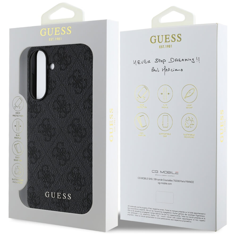 Guess Samsung Galaxy A56 5G - 4G Charms Collection - Θήκη με Επένδυση Συνθετικού Δέρματος - Black - GUHCSA56GF4GGR