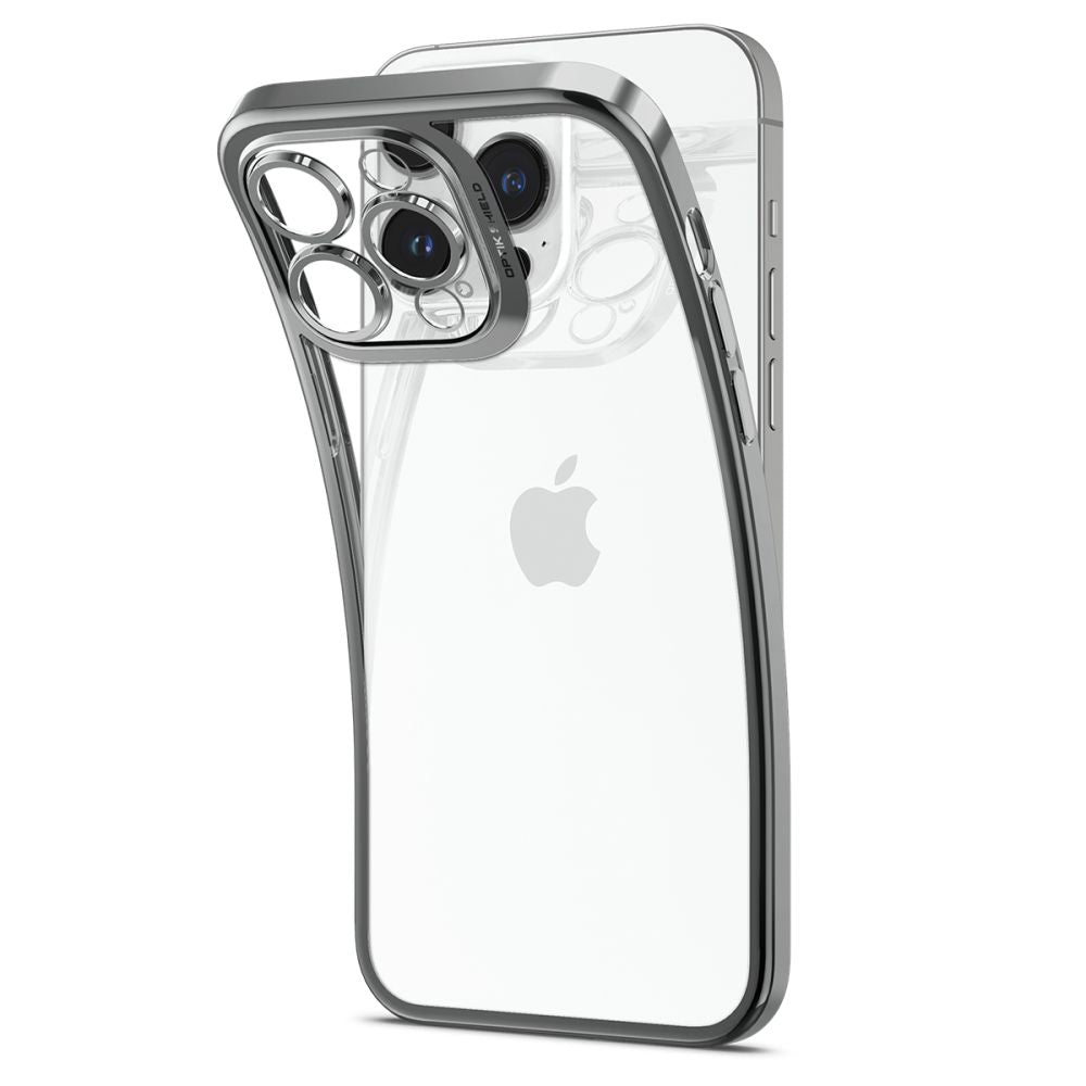 Spigen iPhone 14 Pro Max Optik Crystal Θήκη Σιλικόνης - Chrome Grey