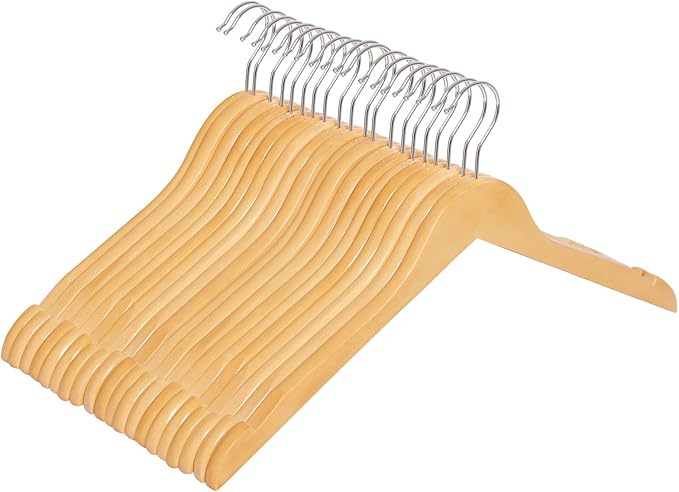 Songmics Σετ με 20 Ξύλινες Κρεμάστρες Ρούχων - Natural - CRW003-20