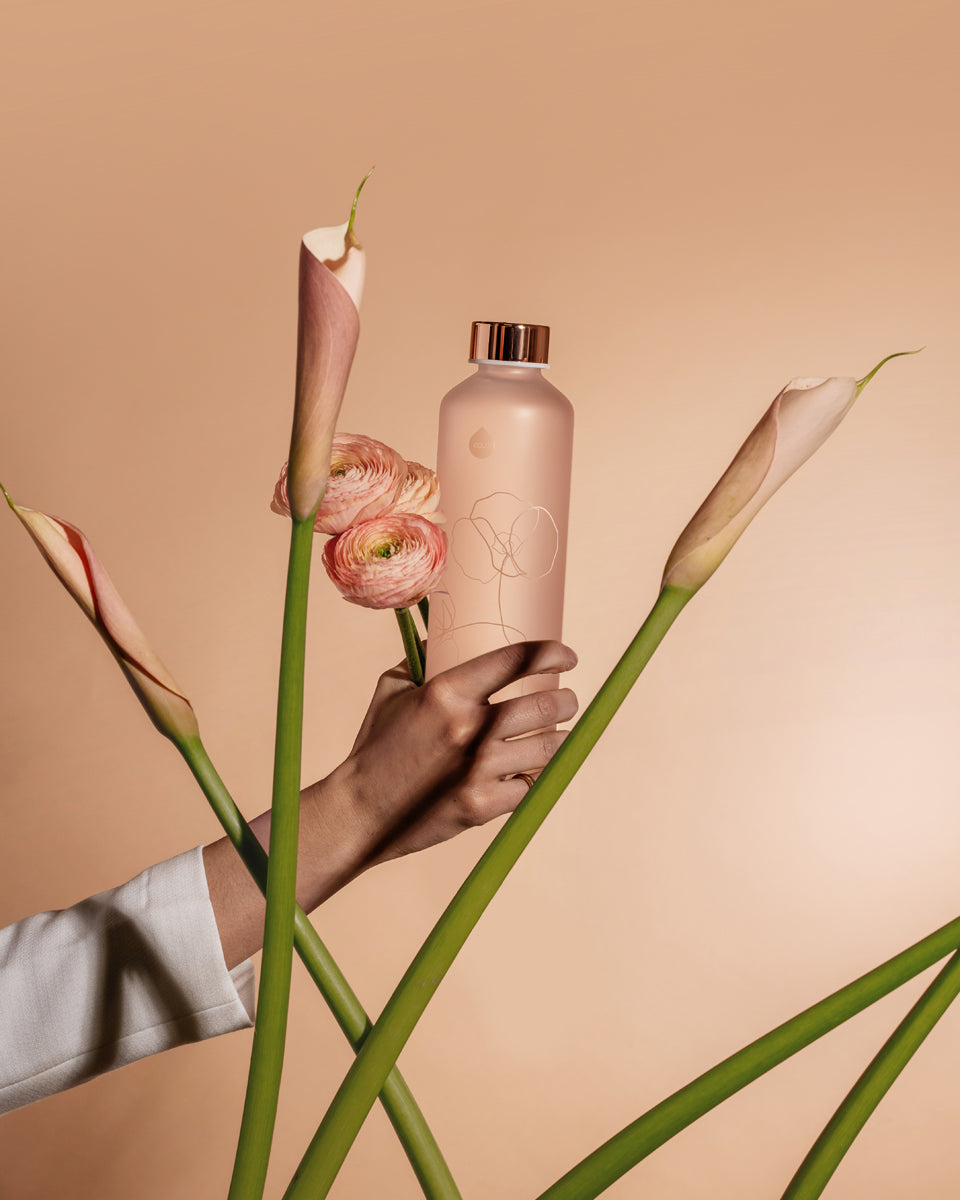 Equa Mismatch Γυάλινο Μπουκάλι Νερού - 750ml - Bloom / Διάφανο