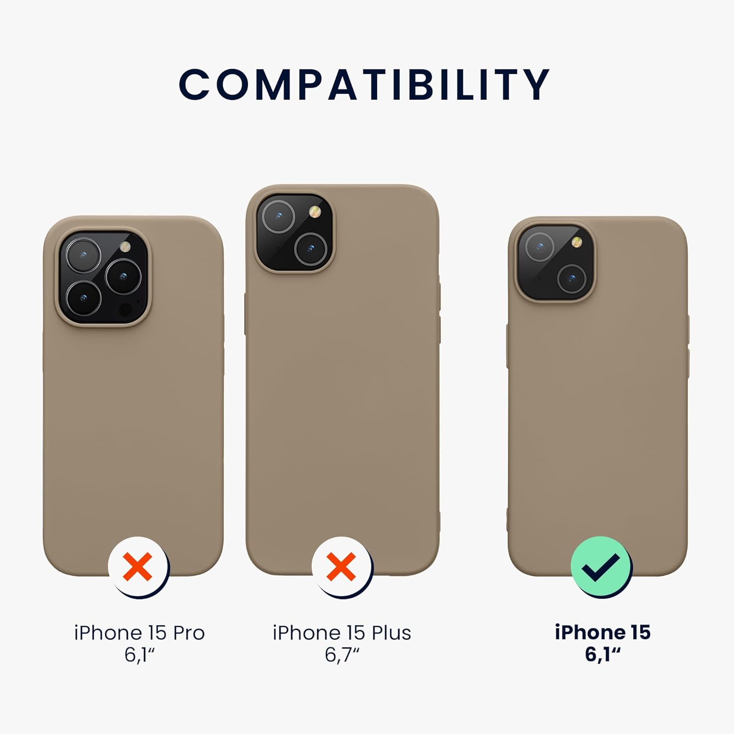 KW iPhone 15 Λεπτή Θήκη Σιλικόνης TPU - Beige Matte - 61957.96