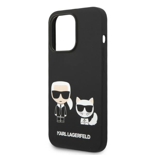 Karl Lagerfeld iPhone 14 Pro Liquid Silicone Karl and Choupette Θήκη Σιλικόνης με MagSafe - Black - KLHMP14LSSKCK