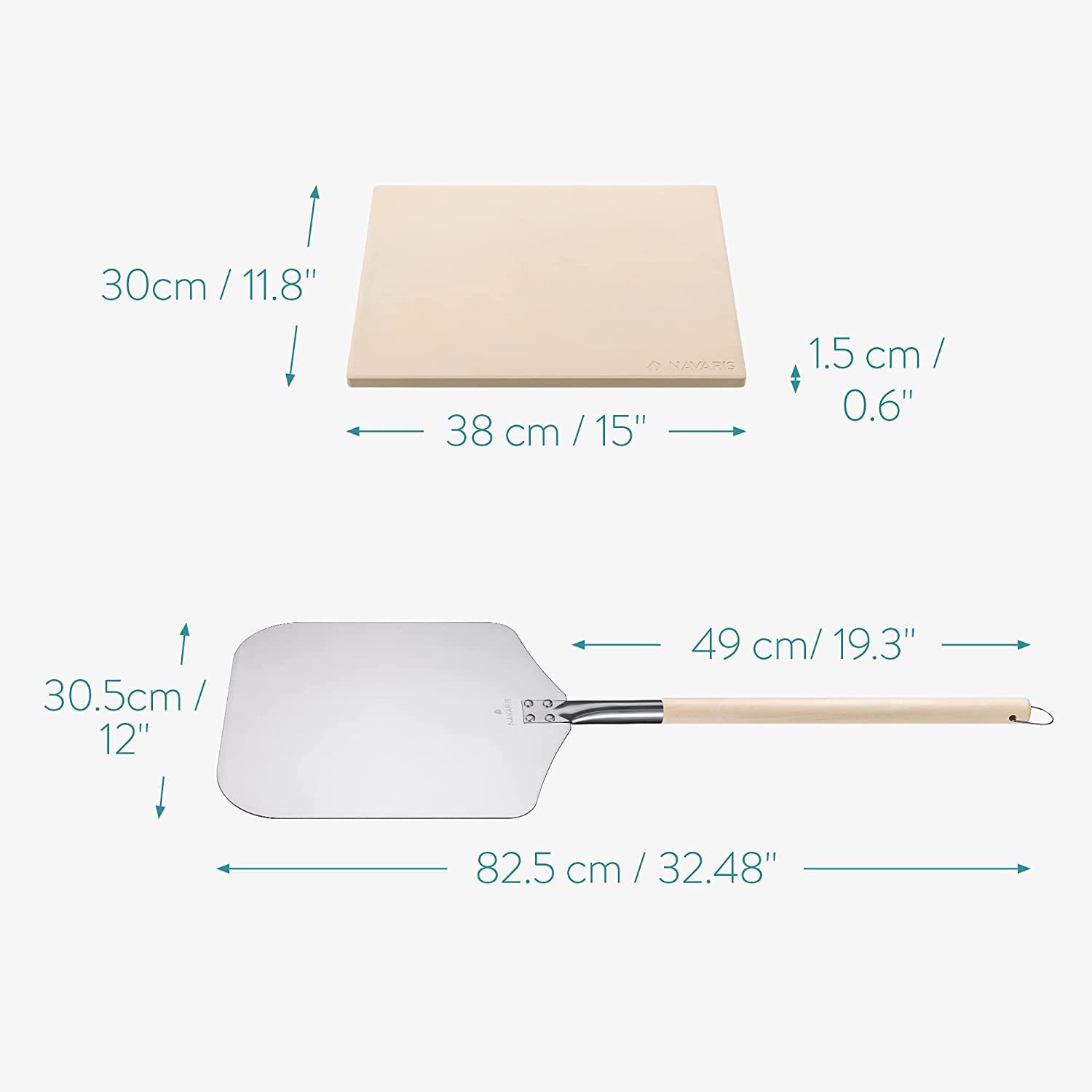 Navaris Σετ Πέτρα Ψησίματος και Φτυάρι Πίτσας - 48593.02